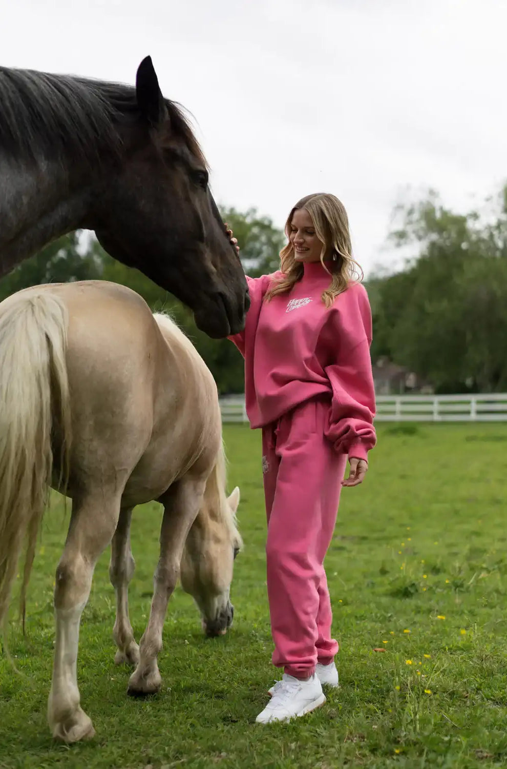 Happy Camp3r Hot Pink Mockneck Sweatshirt