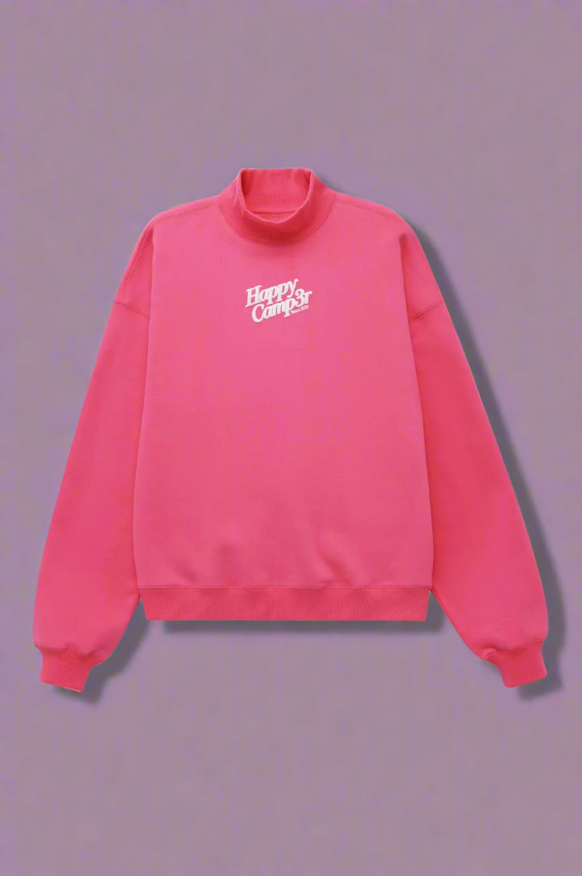 Happy Camp3r Hot Pink Mockneck Sweatshirt