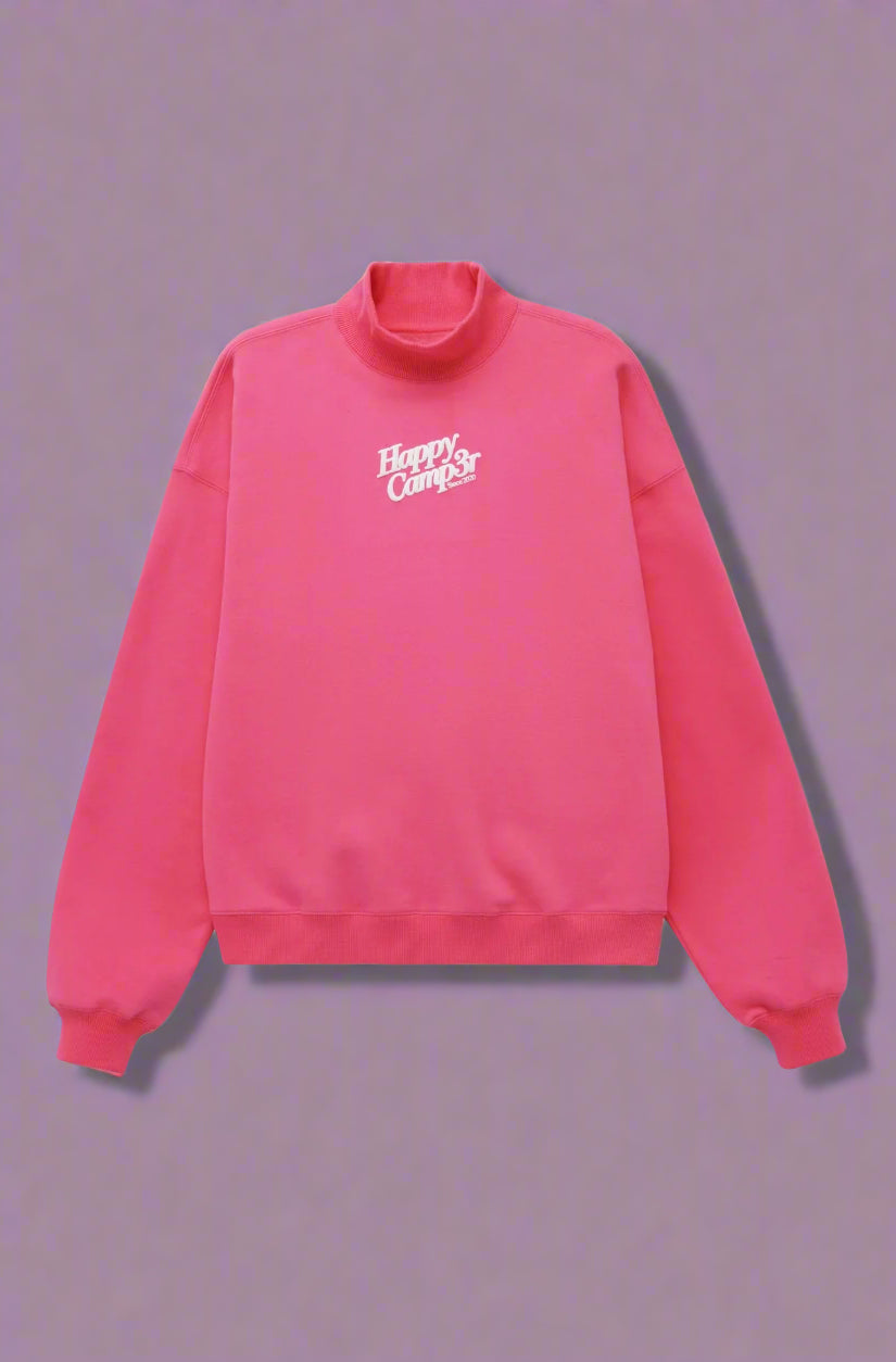 Happy Camp3r Hot Pink Mockneck Sweatshirt