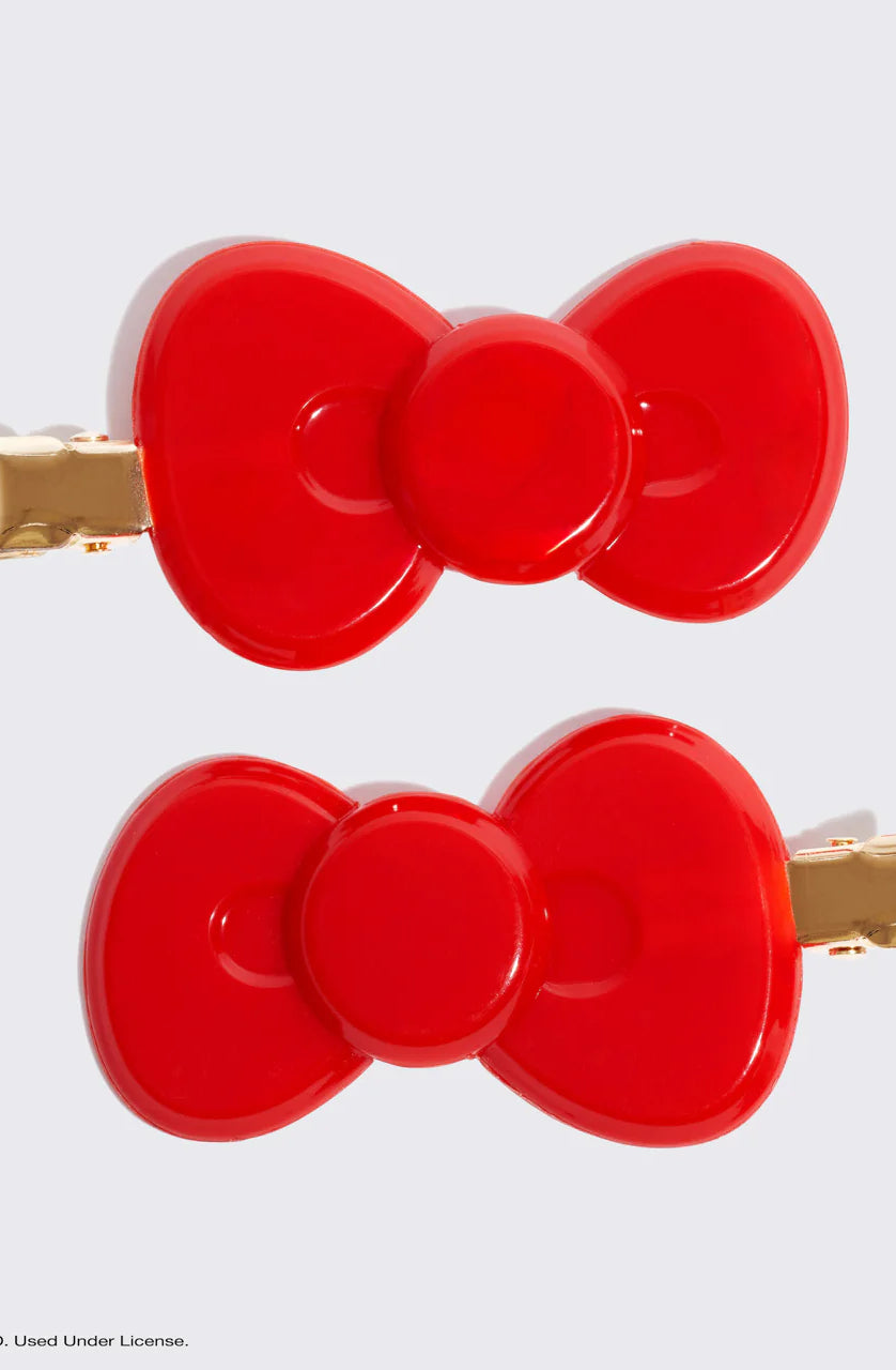 Hello Kitty x Kitsch Recycled Plastic Creaseless Clips 2pc Set Hair Band by Kitsch as seen on celebrities
