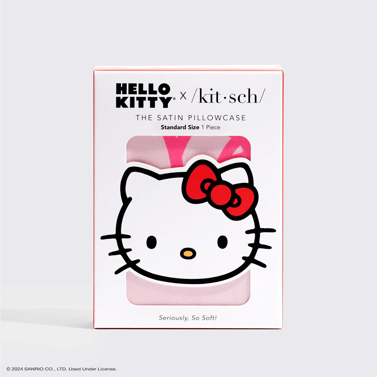 Hello Kitty x Kitsch Satin Pillowcase - Pink Hello Kitty Faces Pillow by Kitsch as seen on celebrities