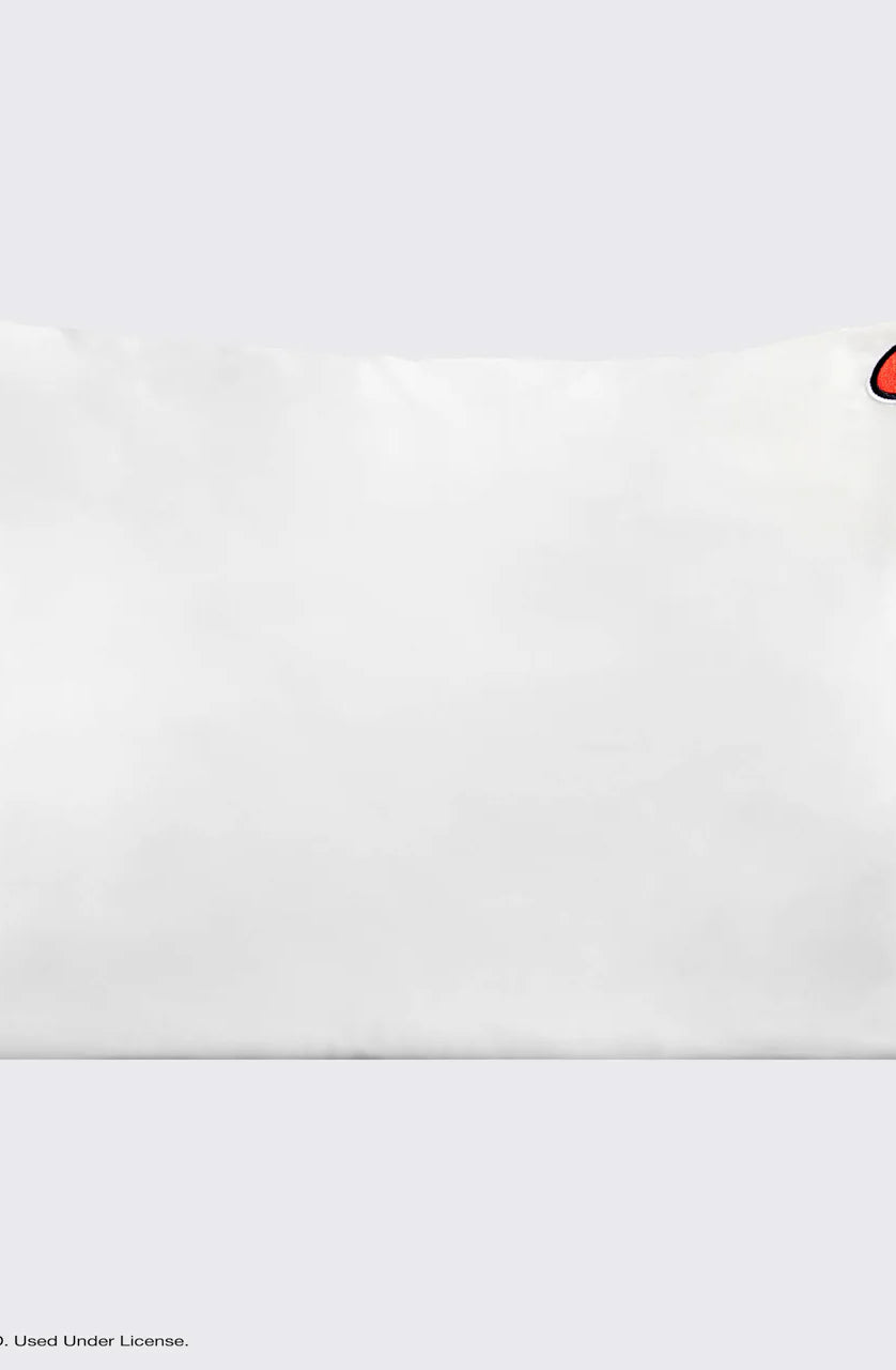 Hello Kitty x Kitsch Satin Pillowcase - Solid Ivory Hello Kitty Bow Pillow by Kitsch as seen on celebrities