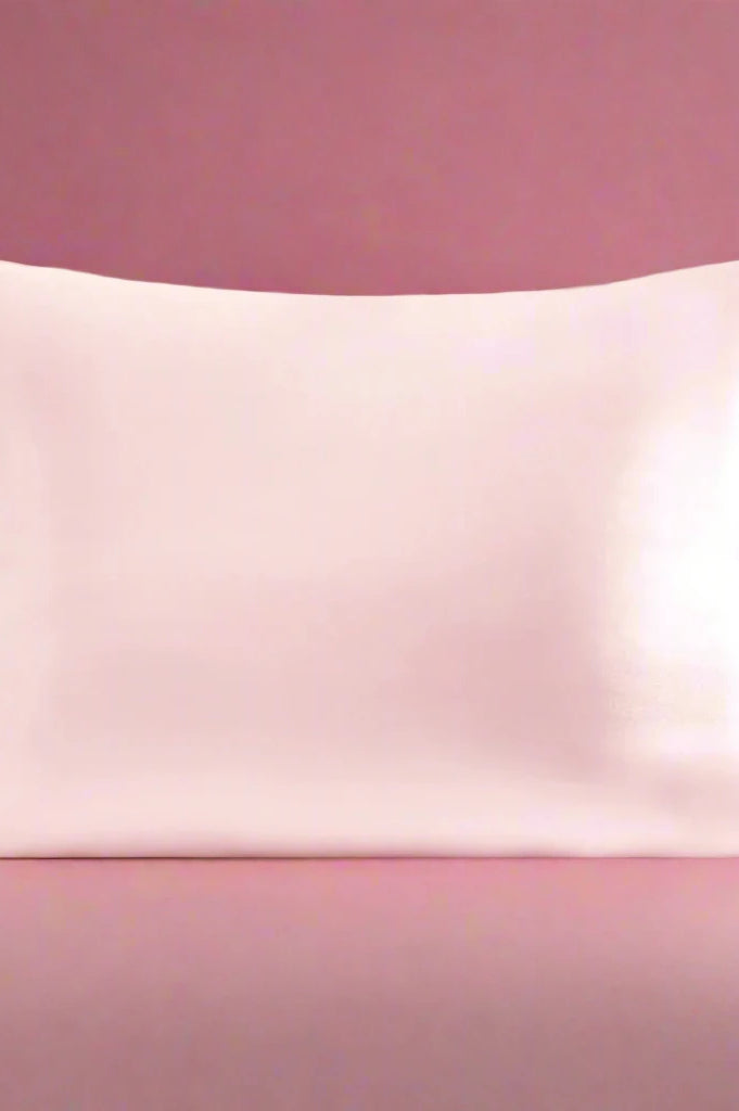 Hello Kitty x Kitsch Satin Pillowcase - Solid Pink Hello Kitty Face Pillow by Kitsch as seen on celebrities