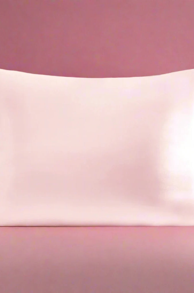 Hello Kitty x Kitsch Satin Pillowcase - Solid Pink Hello Kitty Face Pillow by Kitsch as seen on celebrities