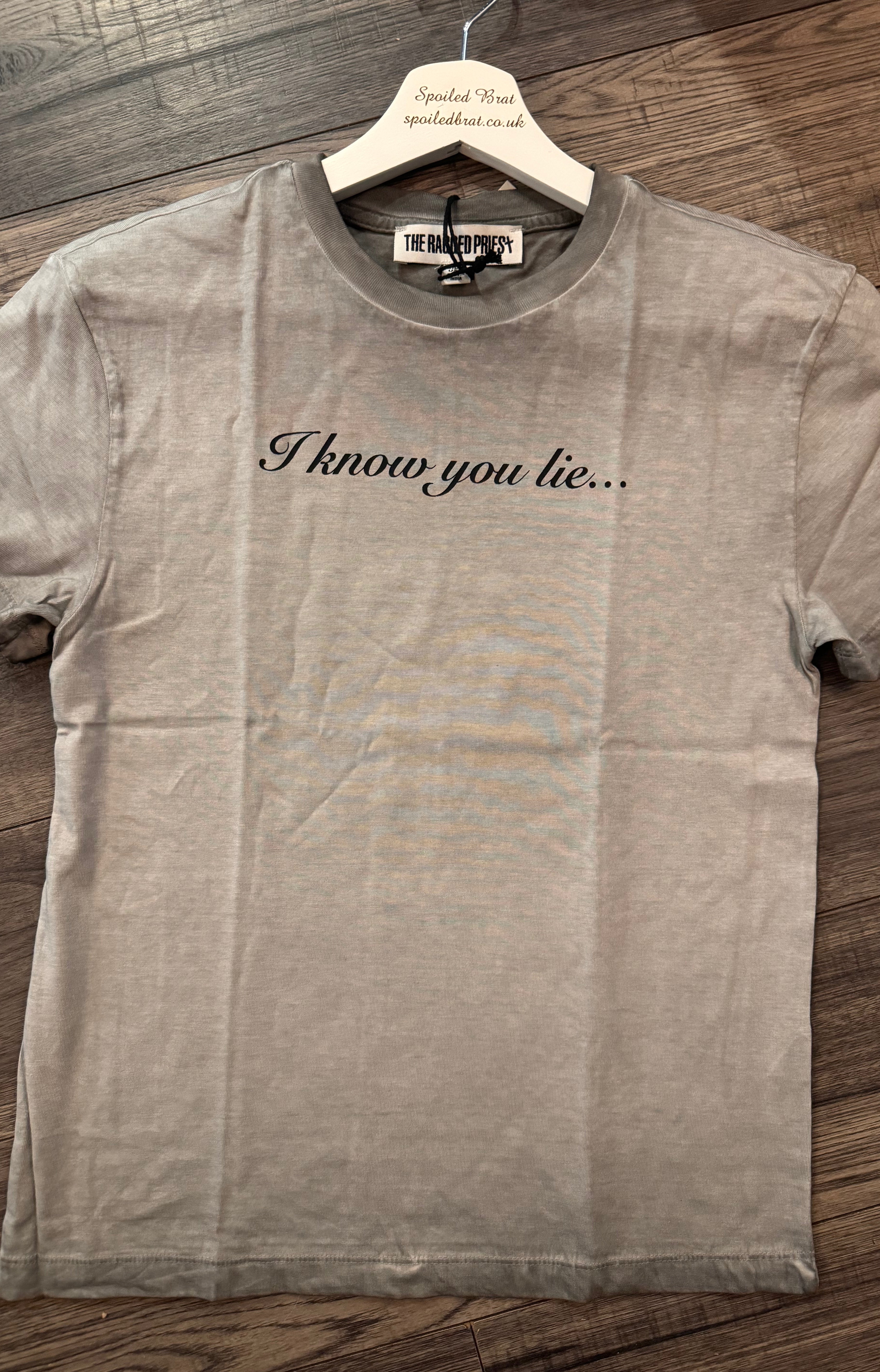 The Ragged Priest Liar Slogan Tee T-Shirt by The Ragged Priest as seen on celebrities