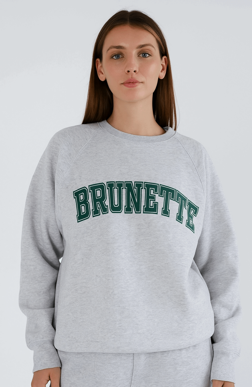 Brunette The Label "Brunette" Grey Varsity Hair Colour Not Your Boyfriend's Crew