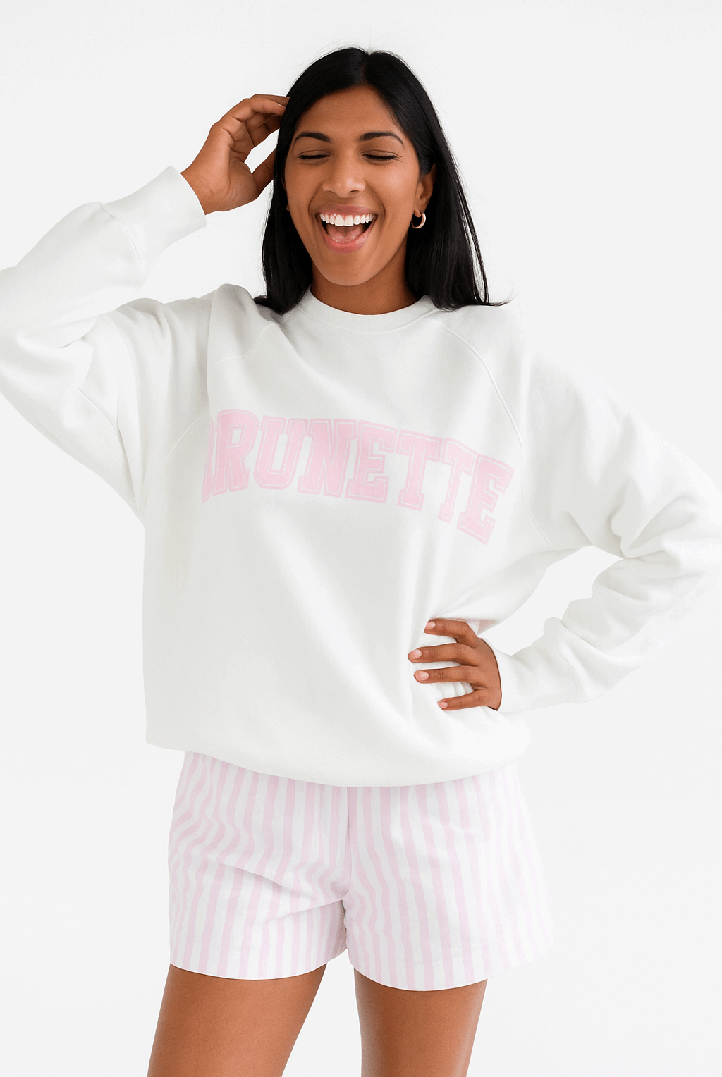 Brunette The Label "Brunette" Varsity Hair Colour Not Your Boyfriend's Crew Sweater