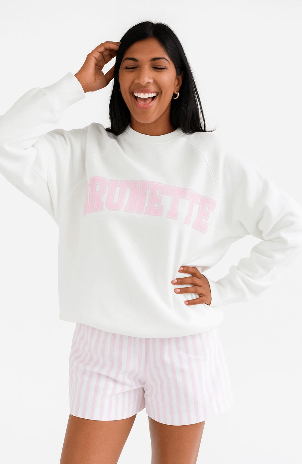 Brunette The Label "Brunette" Varsity Hair Colour Not Your Boyfriend's Crew Sweater