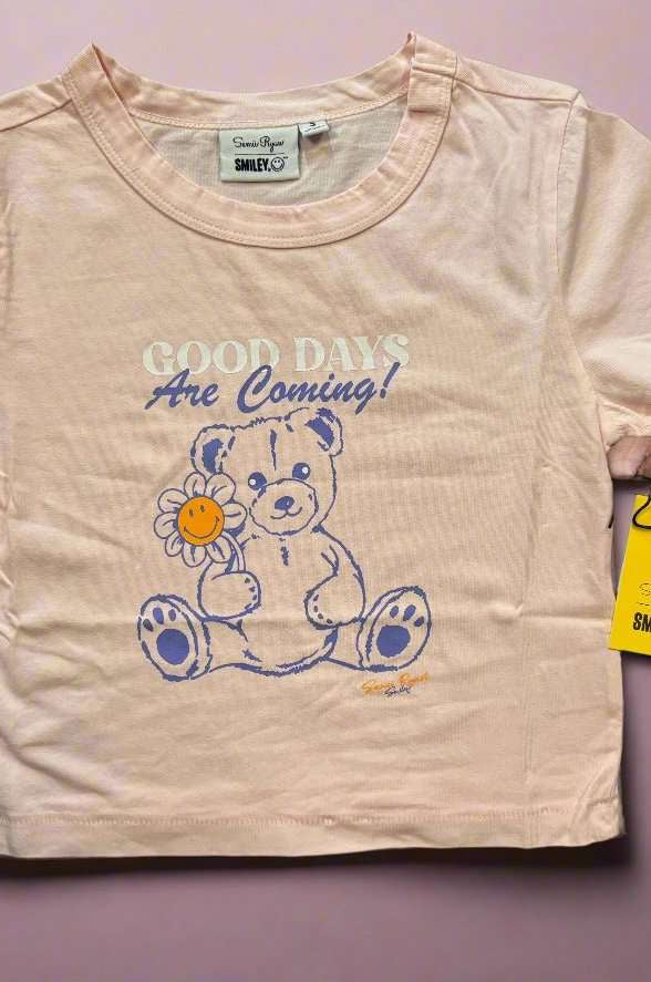 Samii Ryan x Smileyworld® Good Days Baby Tee T-Shirt by Samii Ryan as seen on celebrities