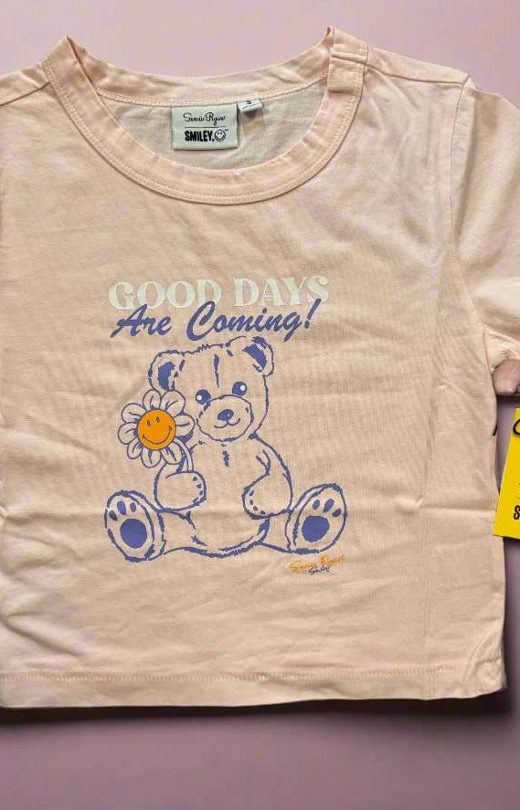 Samii Ryan x Smileyworld® Good Days Baby Tee T-Shirt by Samii Ryan as seen on celebrities