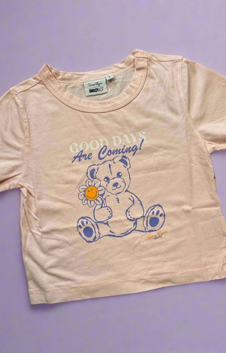 Samii Ryan x Smileyworld® Good Days Baby Tee T-Shirt by Samii Ryan as seen on celebrities