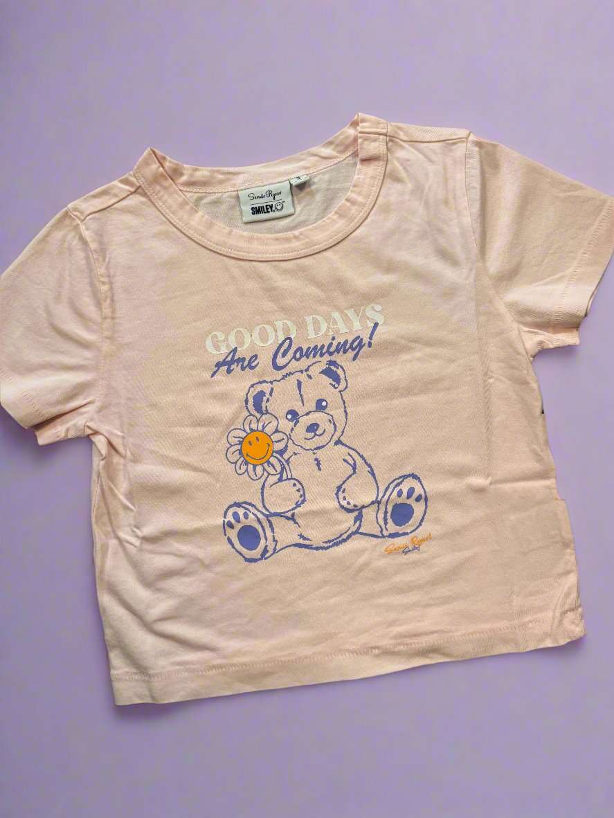 Samii Ryan x Smileyworld® Good Days Baby Tee T-Shirt by Samii Ryan as seen on celebrities
