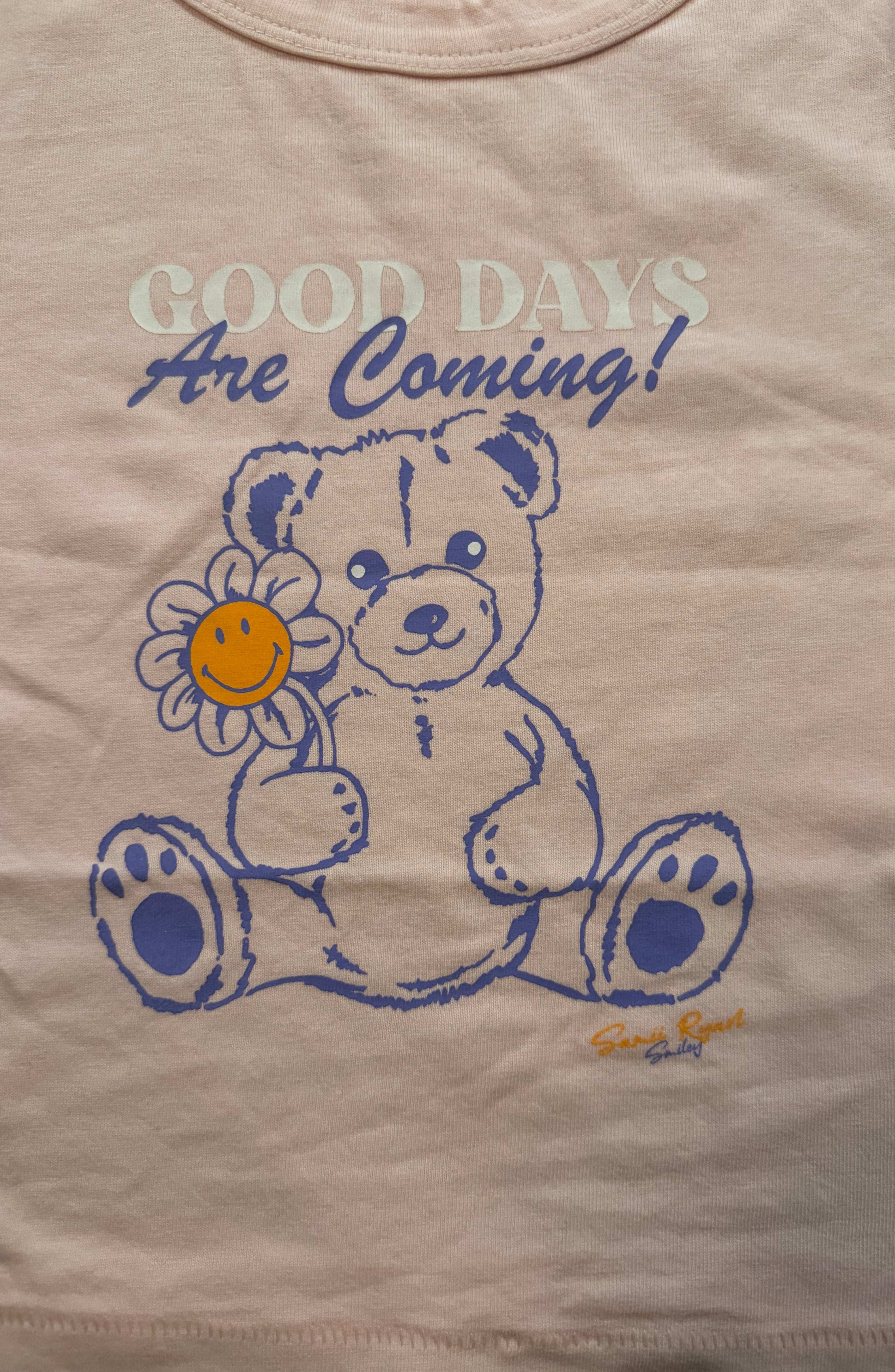 Samii Ryan x Smileyworld® Good Days Baby Tee T-Shirt by Samii Ryan as seen on celebrities