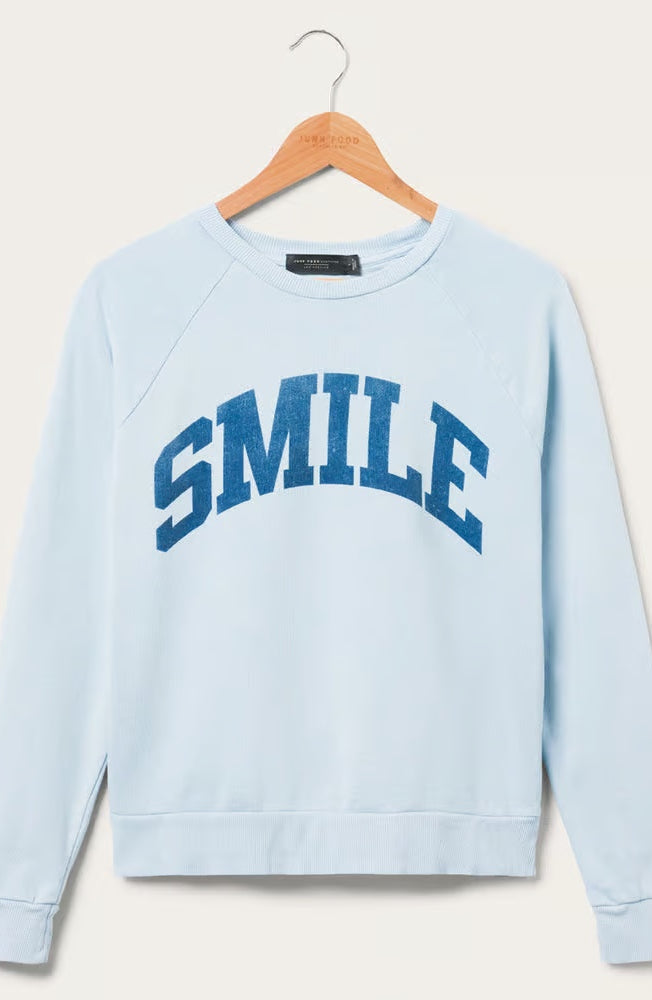 Junk Food Womens Smile Vintage Raglan Pullover T-Shirt by Junk Food as seen on celebrities