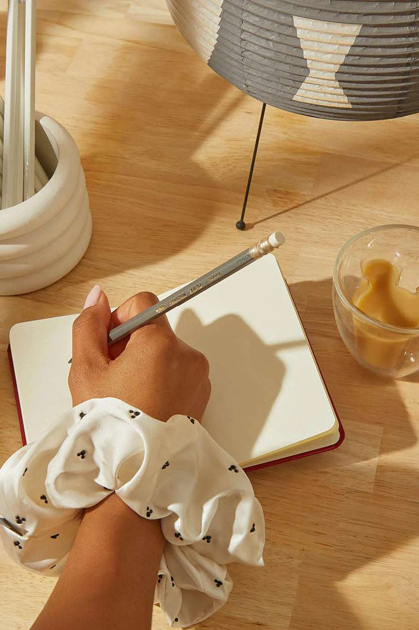 Kitsch & Mickey and Minnie Recycled Fabric Rhinestone Scrunchie Hair Band by Kitsch as seen on celebrities