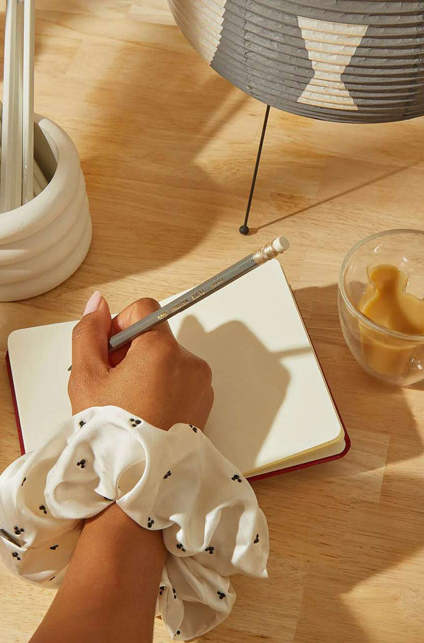 Kitsch & Mickey and Minnie Recycled Fabric Rhinestone Scrunchie Hair Band by Kitsch as seen on celebrities