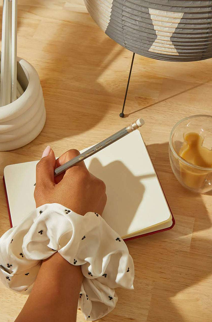 Kitsch & Mickey and Minnie Recycled Fabric Rhinestone Scrunchie Hair Band by Kitsch as seen on celebrities