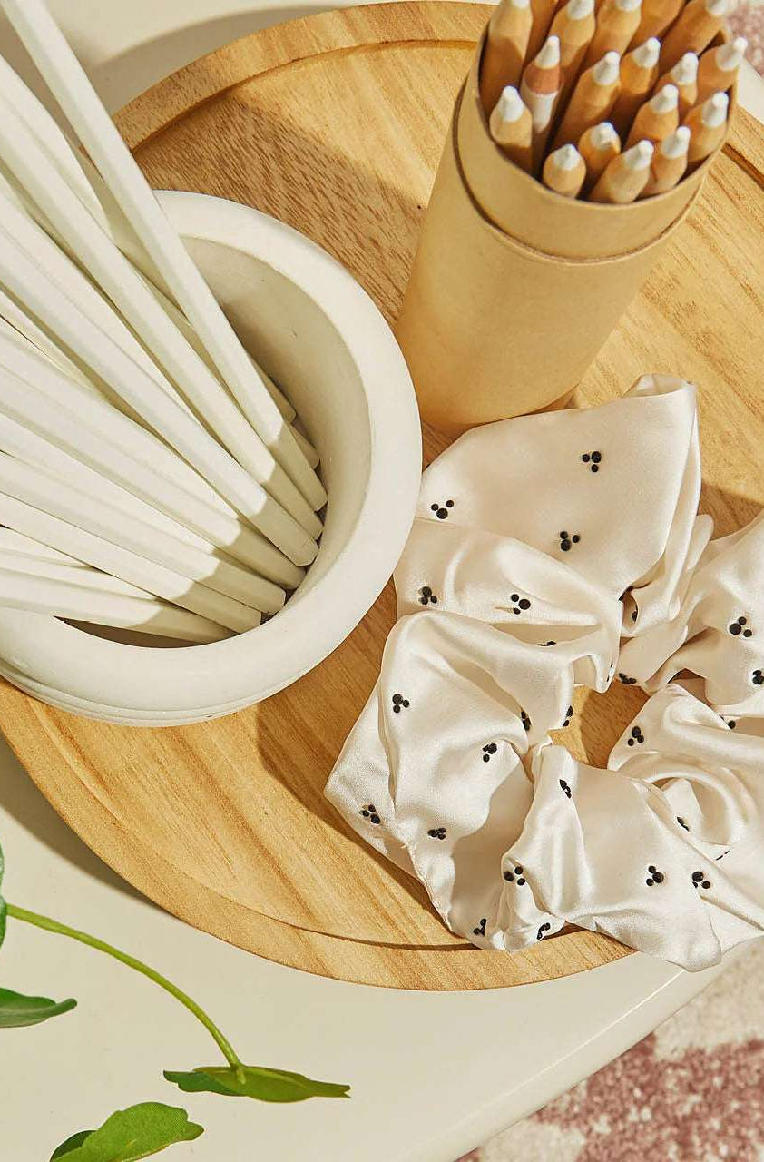 Kitsch & Mickey and Minnie Recycled Fabric Rhinestone Scrunchie Hair Band by Kitsch as seen on celebrities