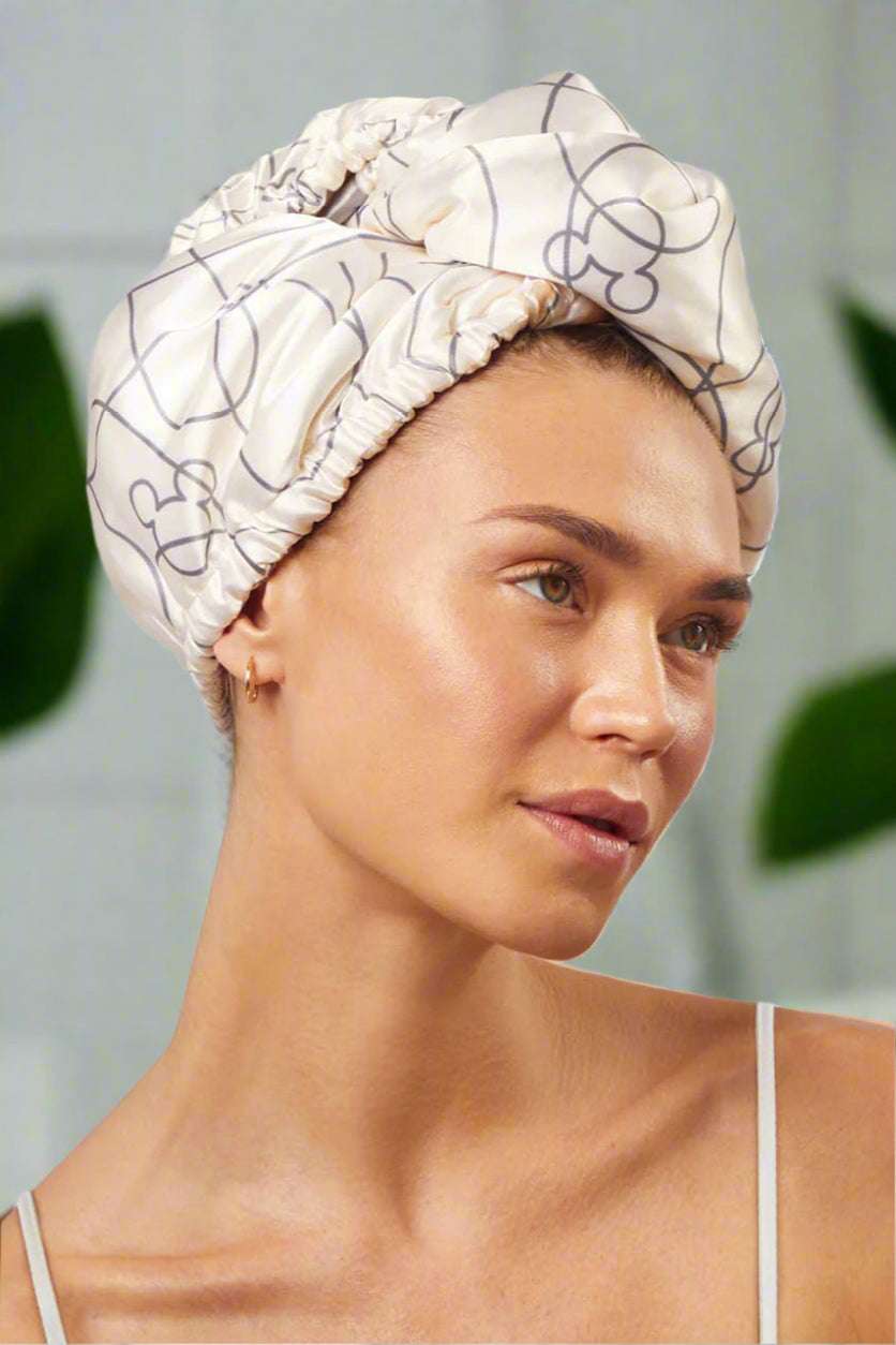 Kitsch & Mickey and Minnie Satin-Wrapped Hair Towel - Mickey Maze Beauty Product by Kitsch as seen on celebrities