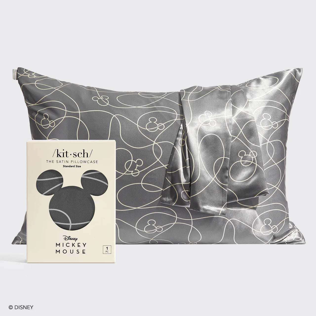 Kitsch & Mickey and Minnie Satin Pillowcase Standard Mickey Maze Pillow by Kitsch as seen on celebrities