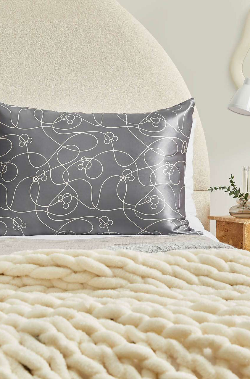 Kitsch & Mickey and Minnie Satin Pillowcase Standard Mickey Maze Pillow by Kitsch as seen on celebrities