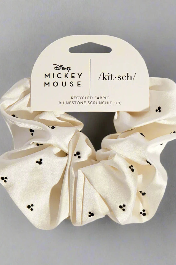 Kitsch & Mickey and Minnie Recycled Fabric Rhinestone Scrunchie Hair Band by Kitsch as seen on celebrities