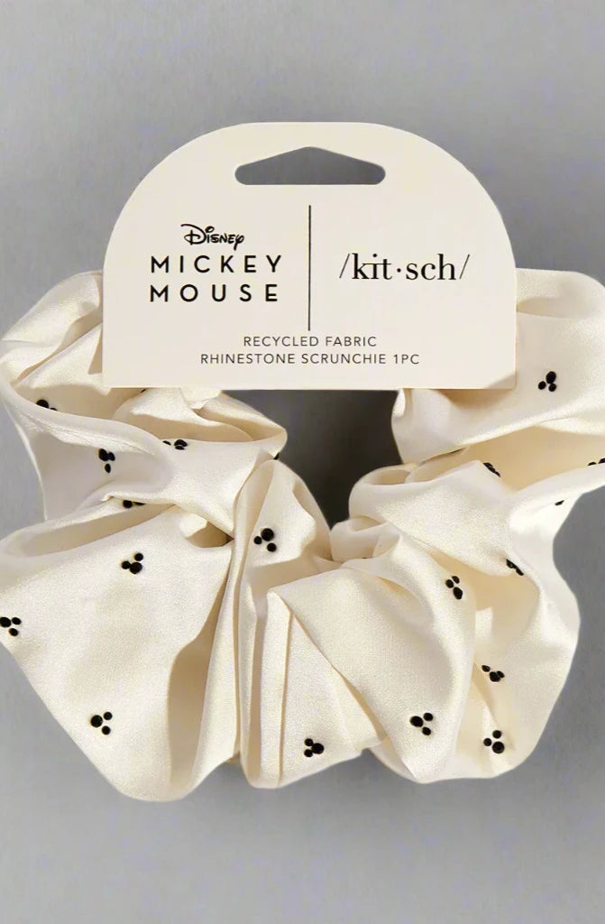 Kitsch & Mickey and Minnie Recycled Fabric Rhinestone Scrunchie Hair Band by Kitsch as seen on celebrities