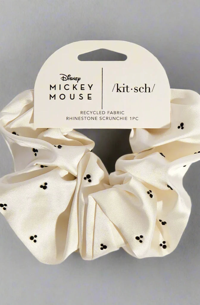 Kitsch & Mickey and Minnie Recycled Fabric Rhinestone Scrunchie Hair Band by Kitsch as seen on celebrities