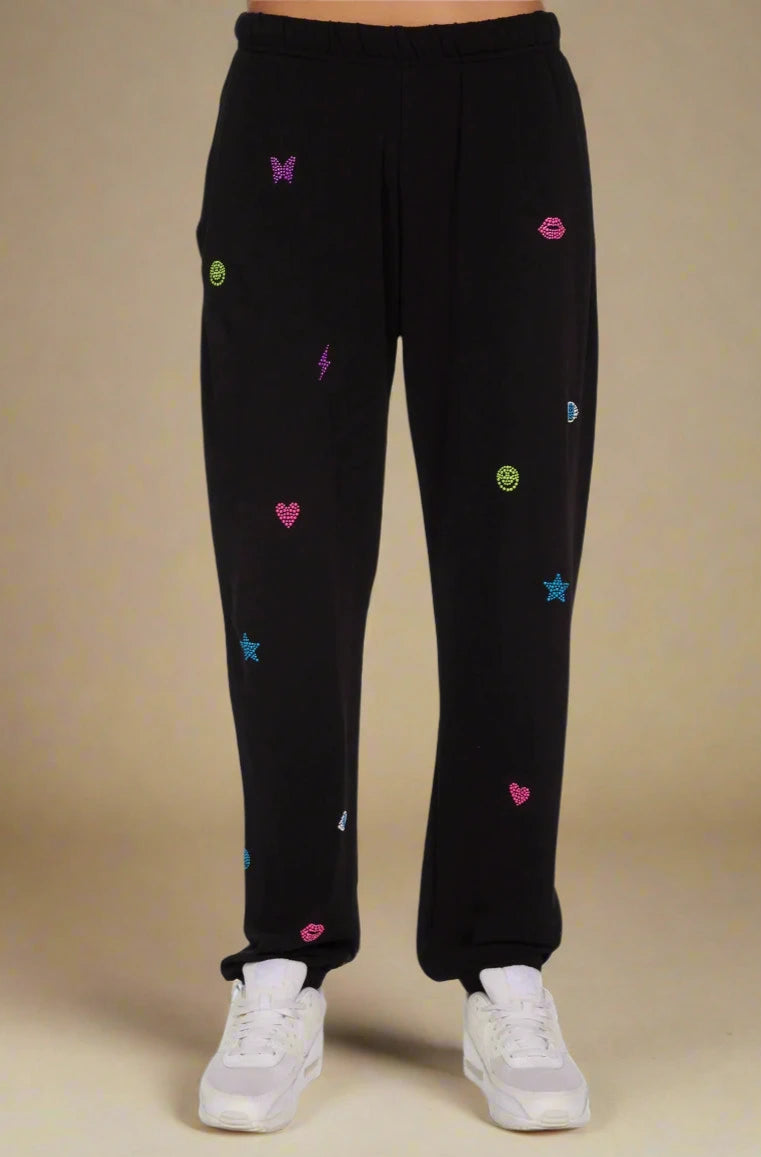 Lauren Moshi Chantria Neon Stud Elements Sweatpants Sweatpants by Lauren Moshi as seen on celebrities