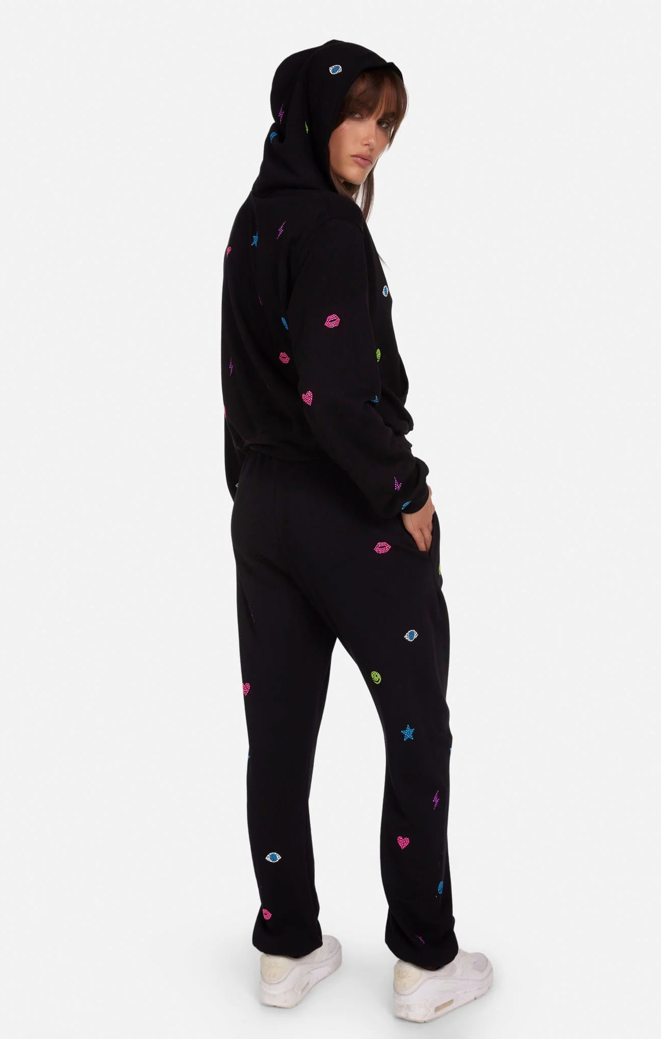 Lauren Moshi Chantria Neon Stud Elements Sweatpants Sweatpants by Lauren Moshi as seen on celebrities