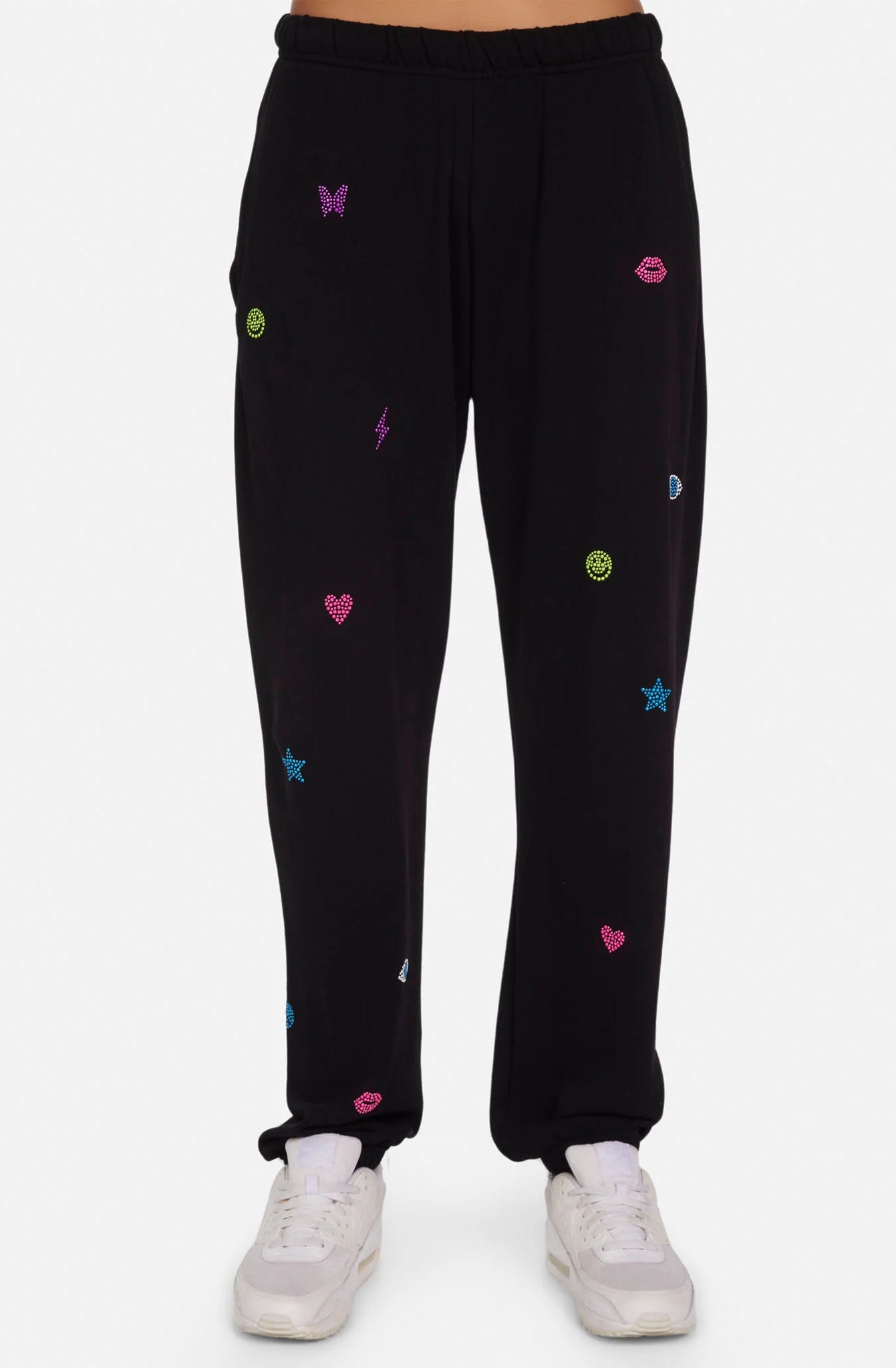 Lauren Moshi Chantria Neon Stud Elements Sweatpants Sweatpants by Lauren Moshi as seen on celebrities