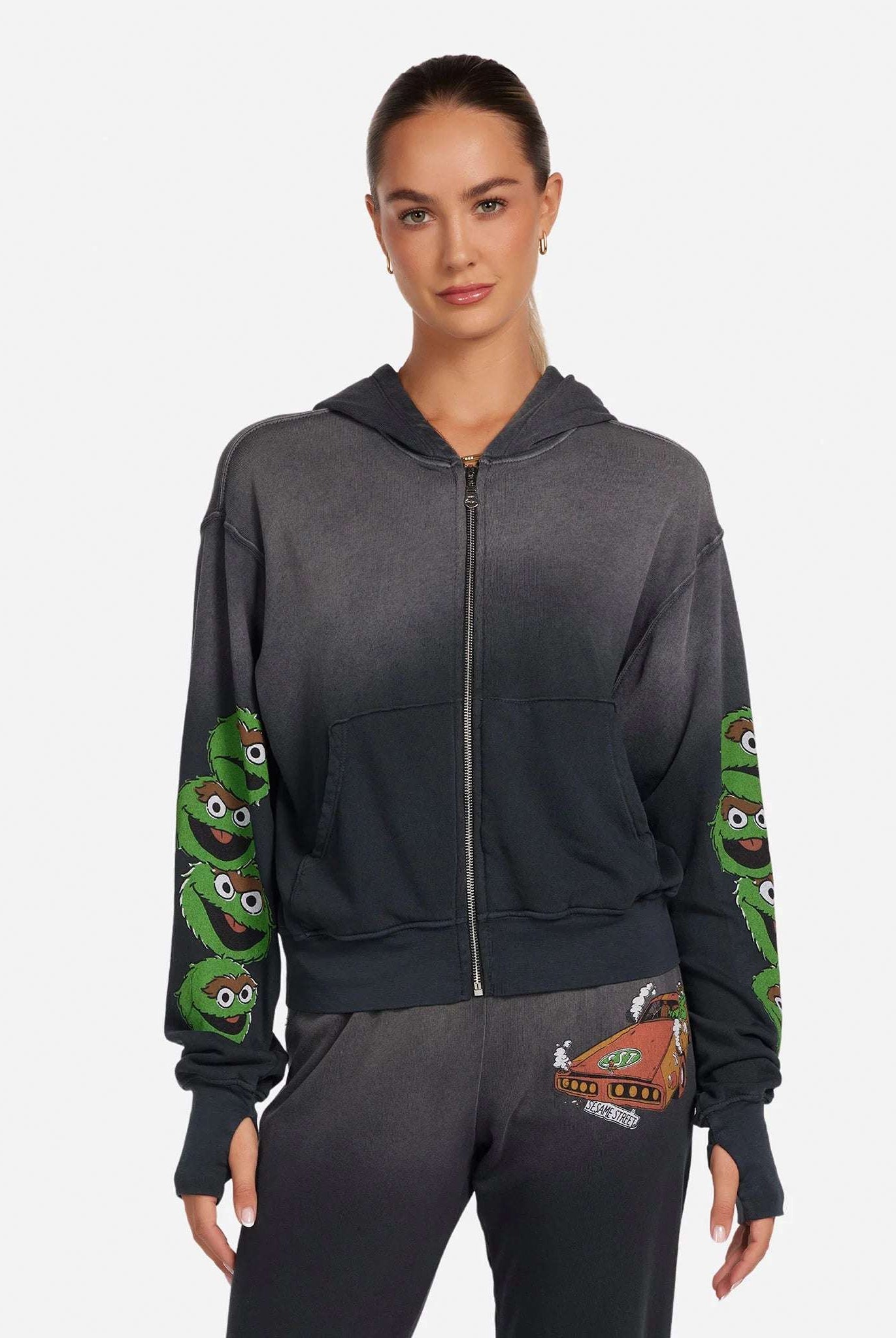 Lauren Moshi Hezly The Grouch Racing Zipper Hoodie Hoodie by Lauren Moshi as seen on celebrities