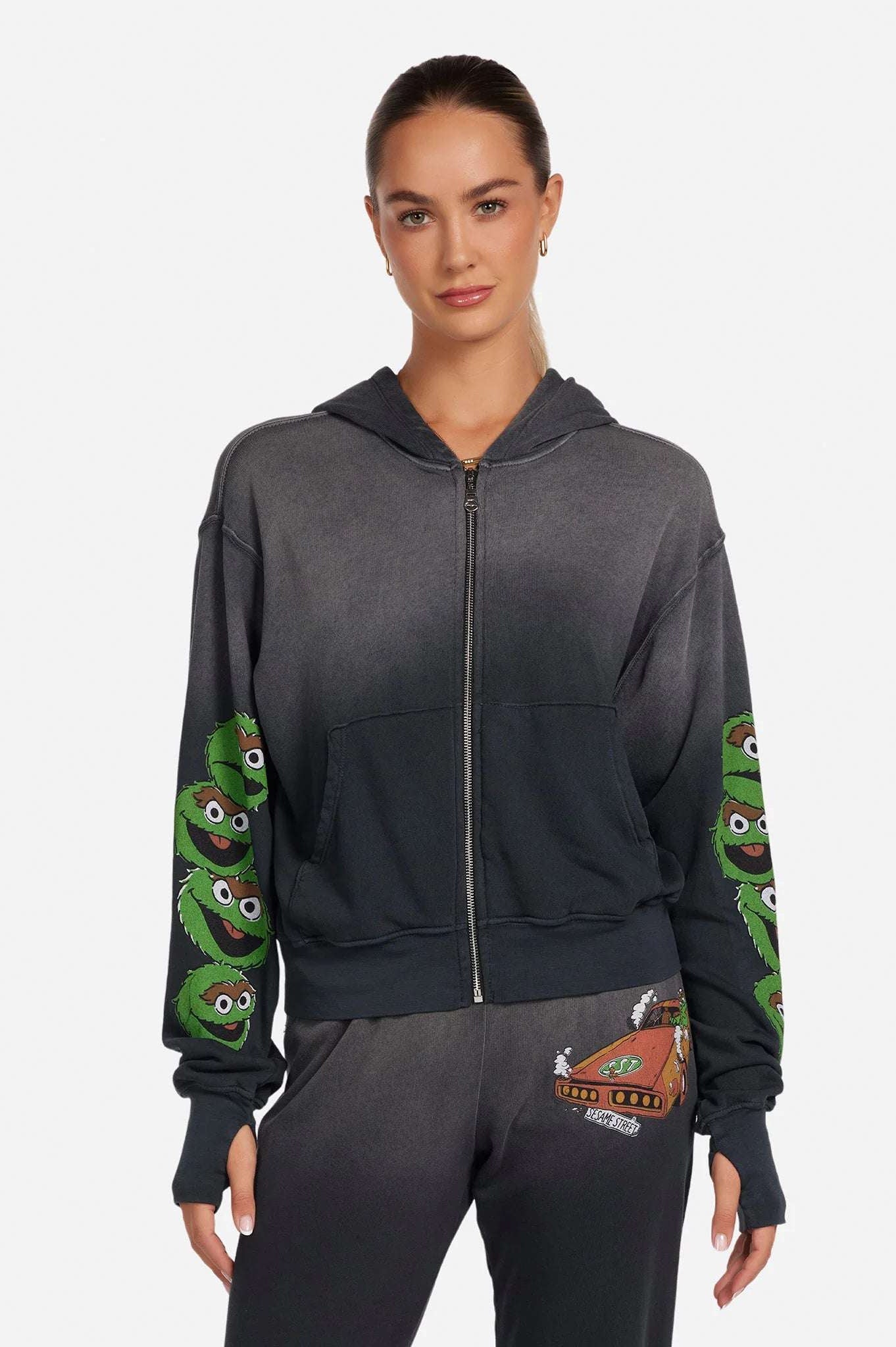 Lauren Moshi Hezly The Grouch Racing Zipper Hoodie Hoodie by Lauren Moshi as seen on celebrities