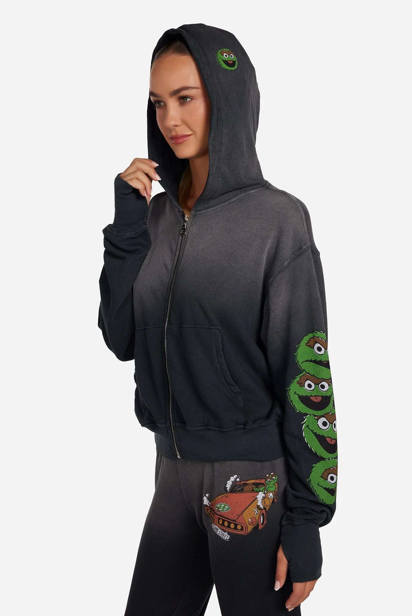 Lauren Moshi Hezly The Grouch Racing Zipper Hoodie Hoodie by Lauren Moshi as seen on celebrities