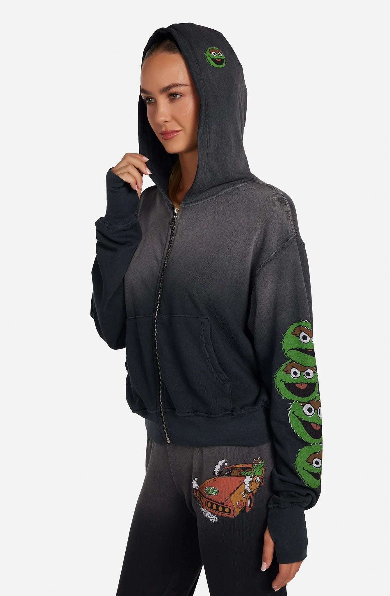 Lauren Moshi Hezly The Grouch Racing Zipper Hoodie Hoodie by Lauren Moshi as seen on celebrities