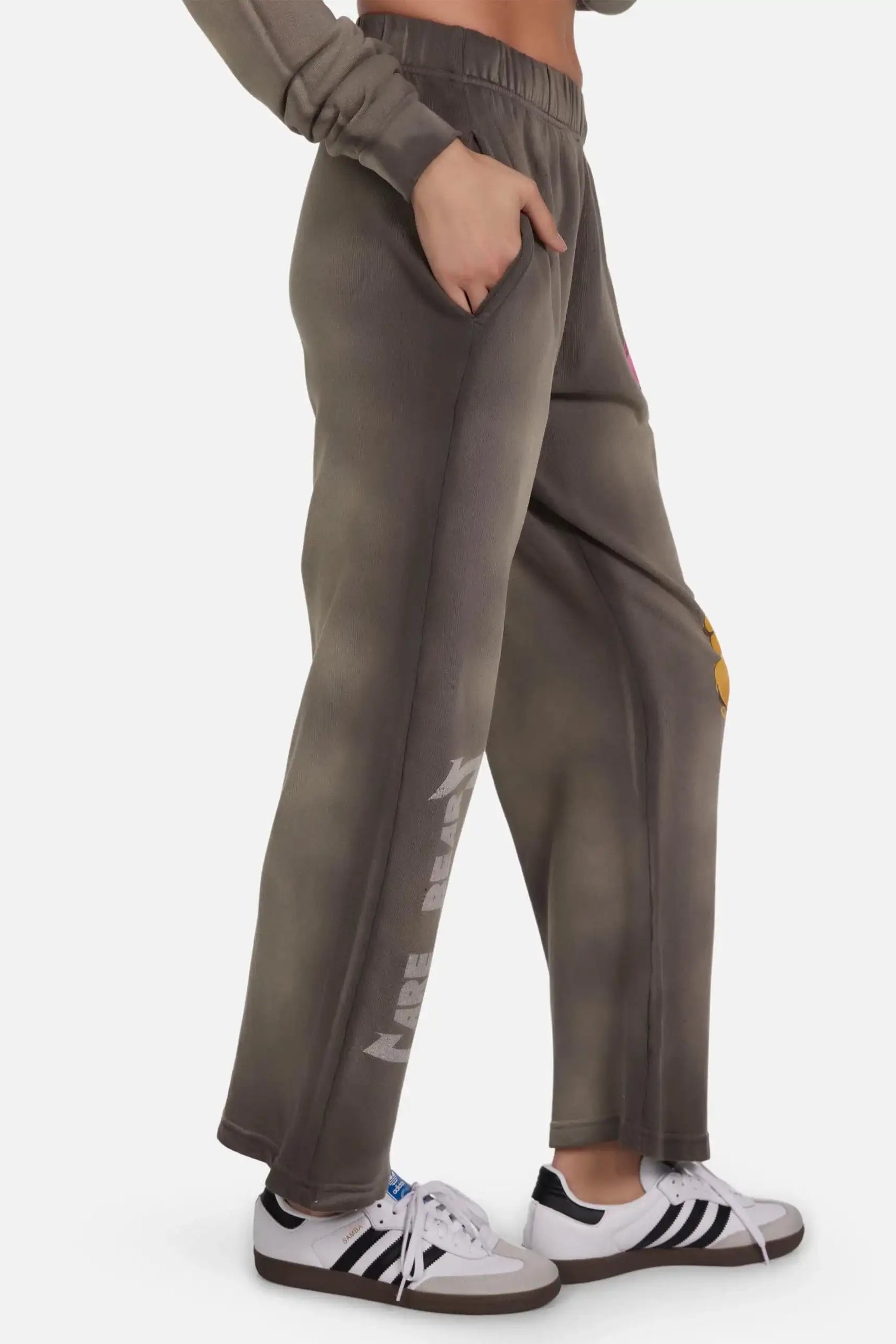 Lauren Moshi Juvia Rock Care Bear Sweatpants Joggers by Lauren Moshi as seen on celebrities