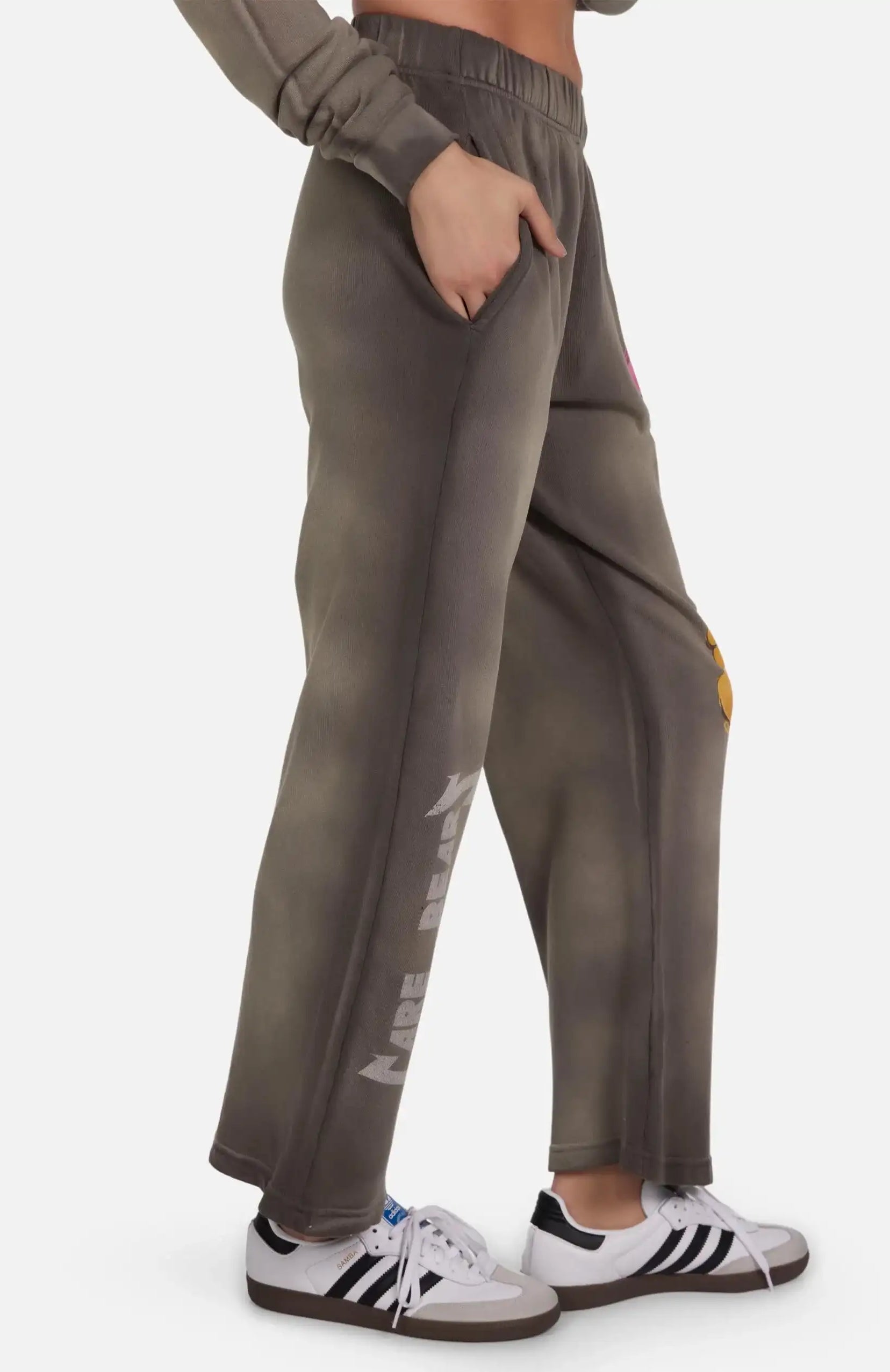 Lauren Moshi Juvia Rock Care Bear Sweatpants Joggers by Lauren Moshi as seen on celebrities