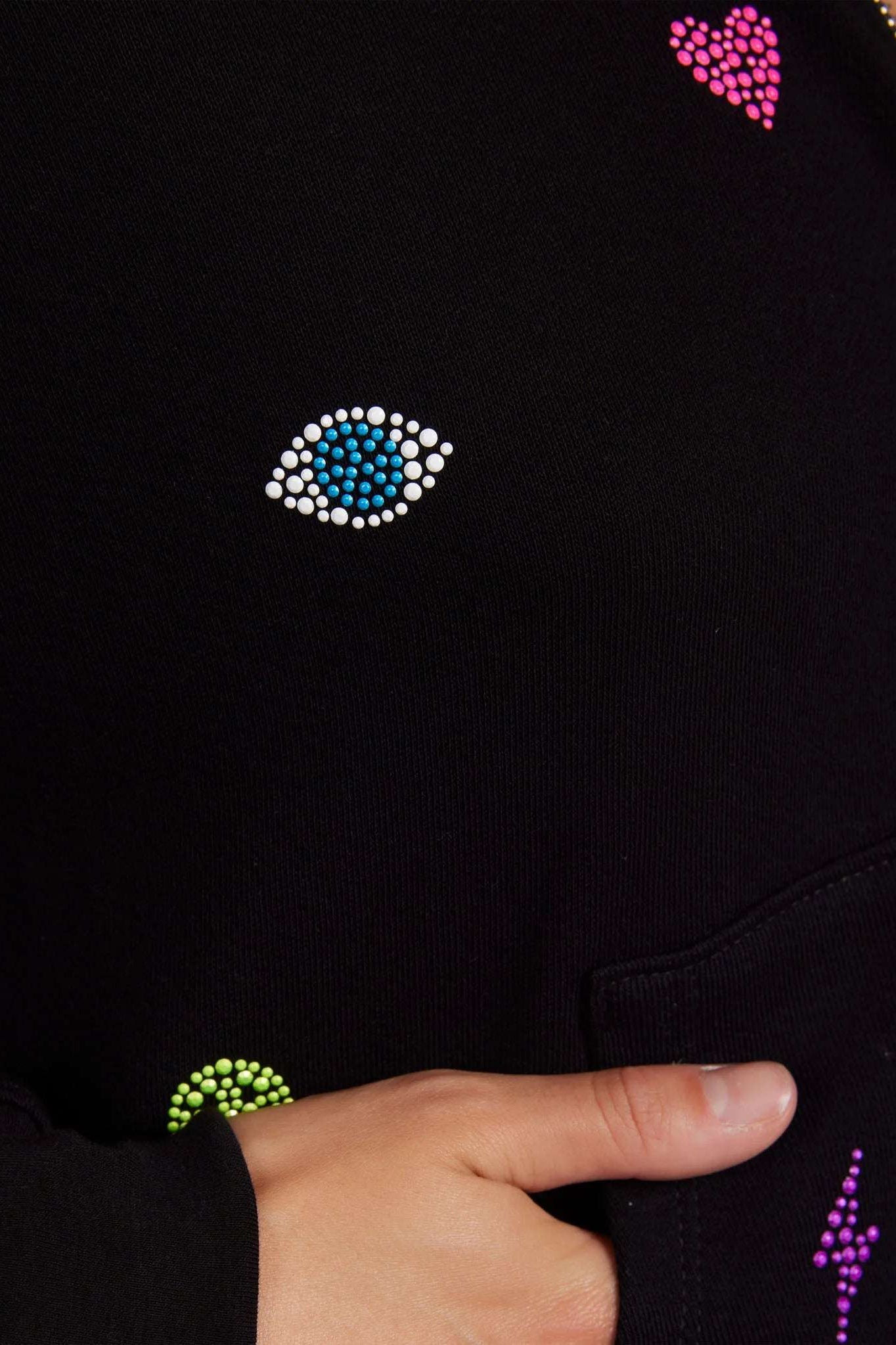 Lauren Moshi Lachelle Neon Stud Elements Zipper Hoodie Zip Up Hoodie by Lauren Moshi as seen on celebrities