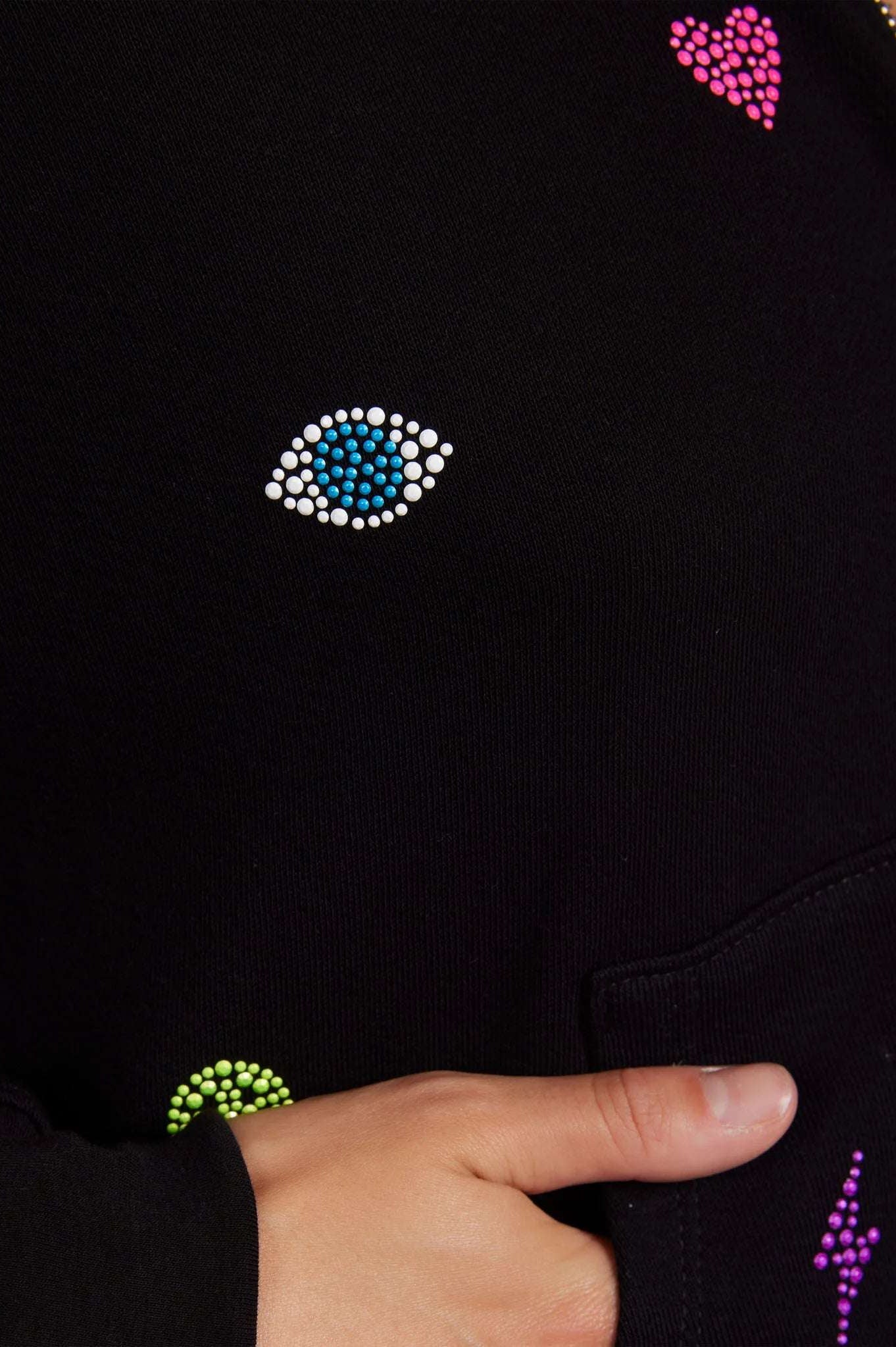 Lauren Moshi Lachelle Neon Stud Elements Zipper Hoodie Zip Up Hoodie by Lauren Moshi as seen on celebrities