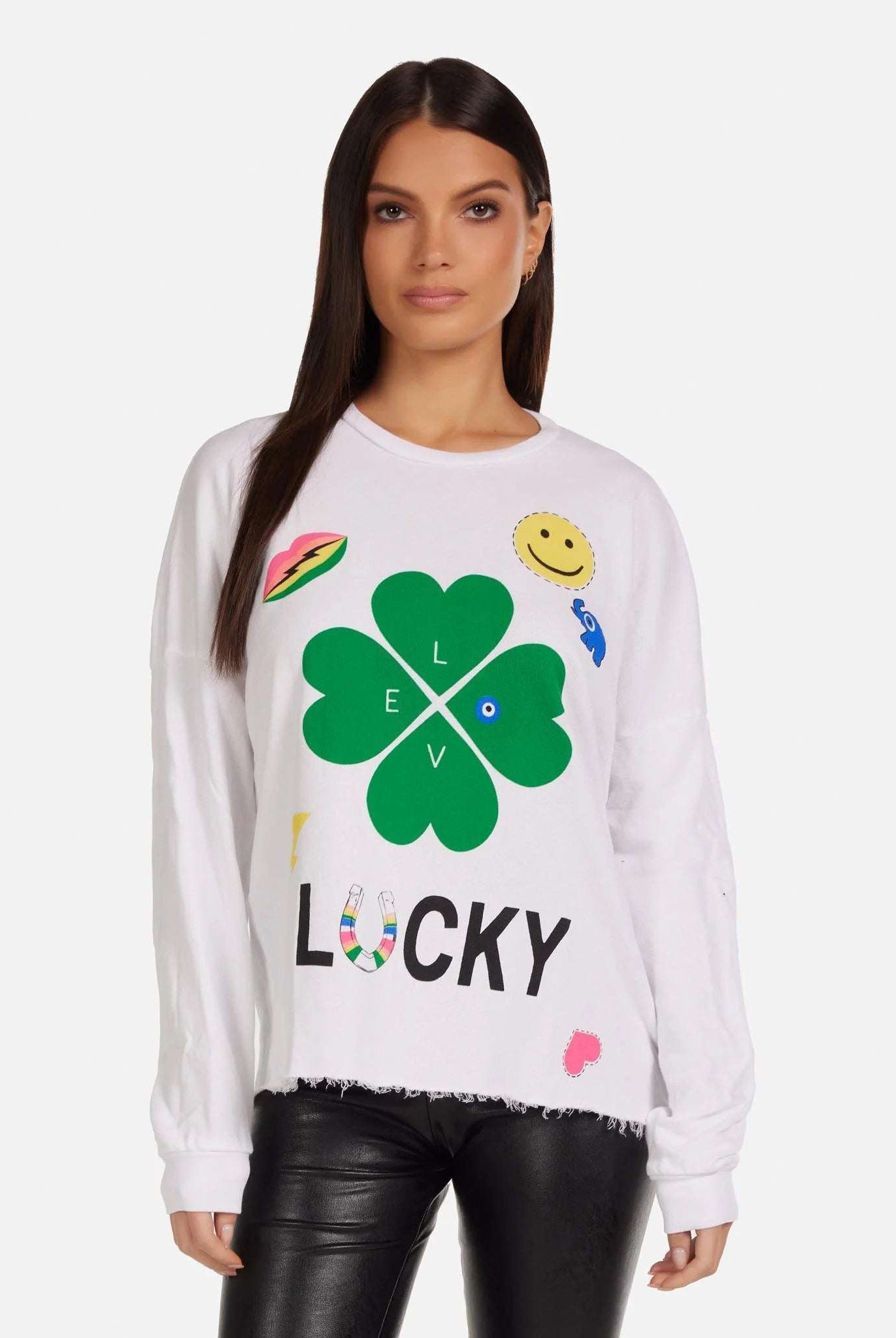 Lauren Moshi Lee Lucky Clover Sweater Sweater by Lauren Moshi as seen on celebrities