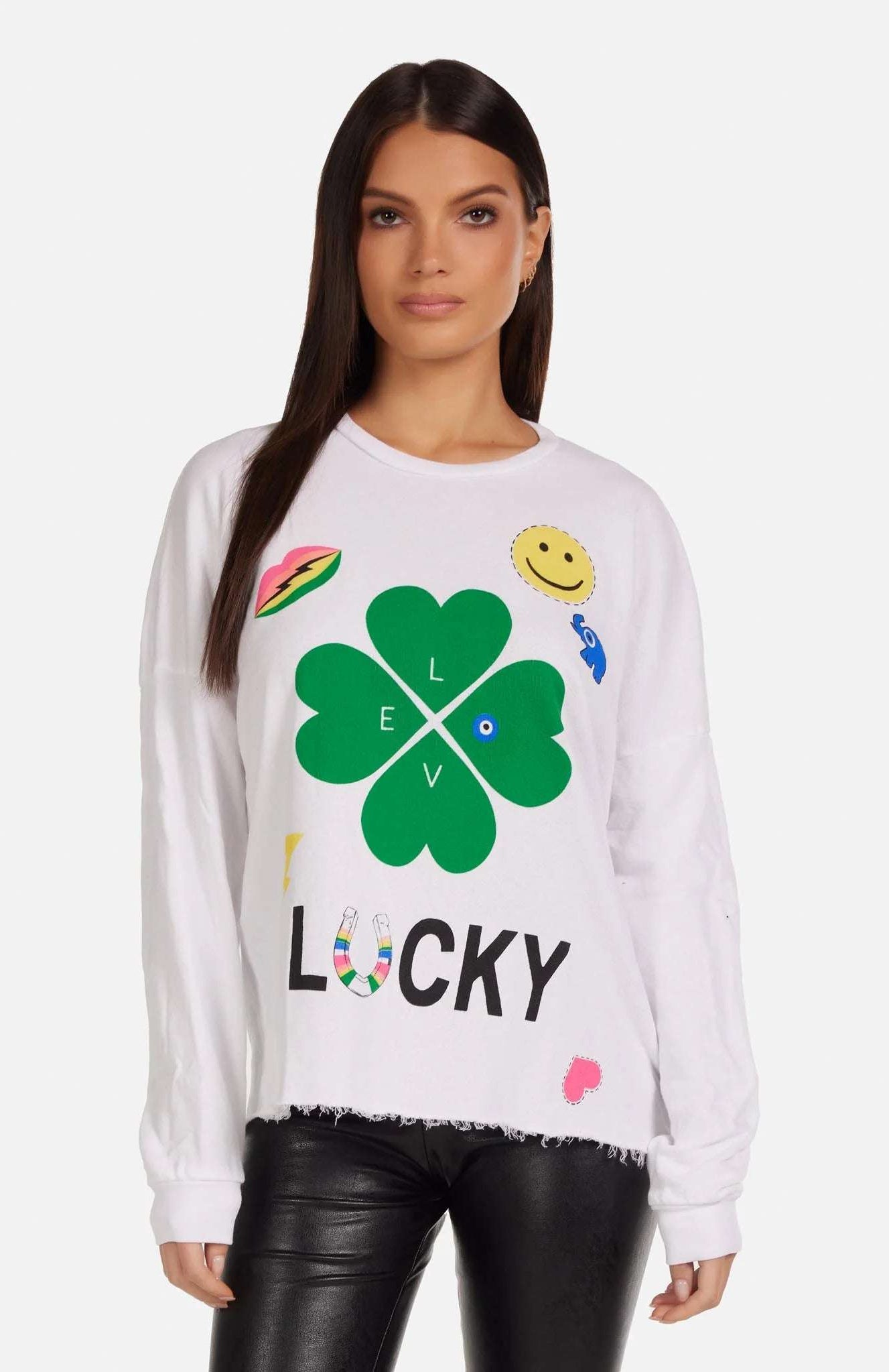 Lauren Moshi Lee Lucky Clover Sweater Sweater by Lauren Moshi as seen on celebrities