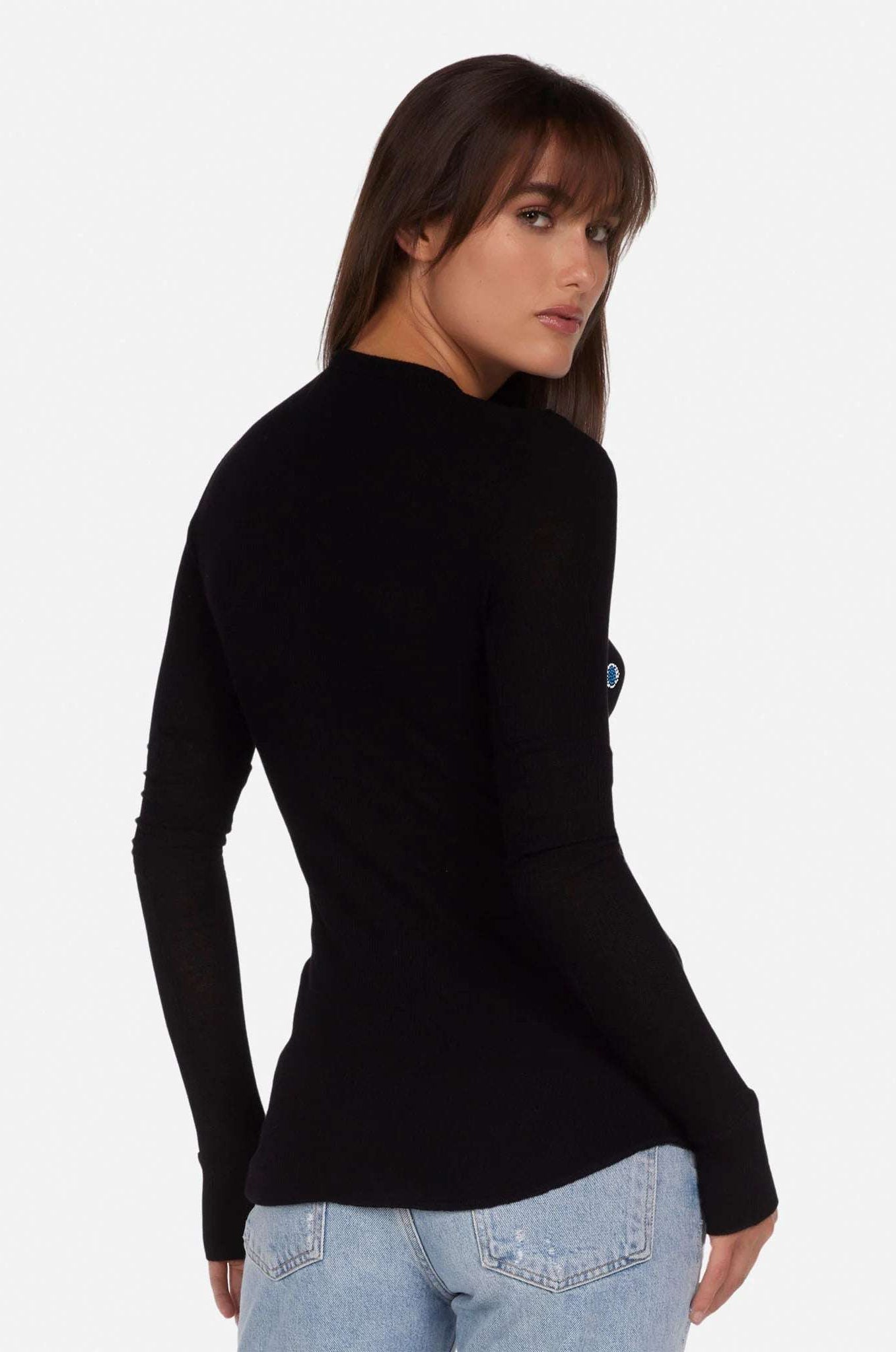 Lauren Moshi McKinley Neon Stud Elements Thermal Top Long Sleeved Top by Lauren Moshi as seen on celebrities