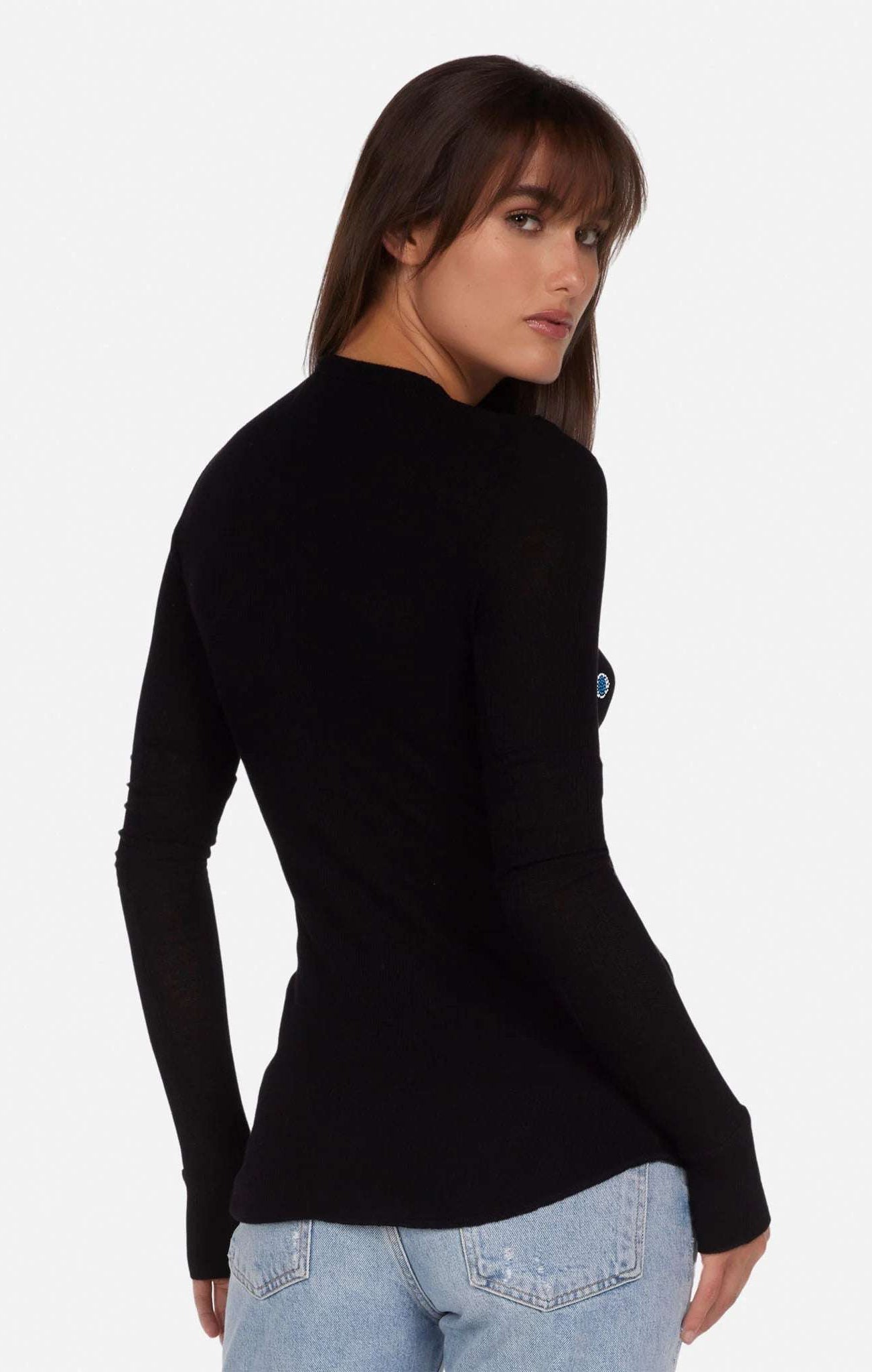 Lauren Moshi McKinley Neon Stud Elements Thermal Top Long Sleeved Top by Lauren Moshi as seen on celebrities