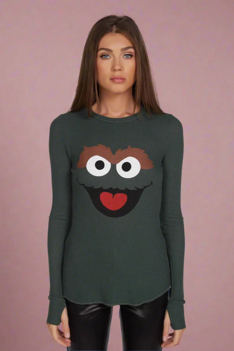 Lauren Moshi McKinley Oscar The Grouch Long Sleeved Tee T-Shirt by Lauren Moshi as seen on celebrities