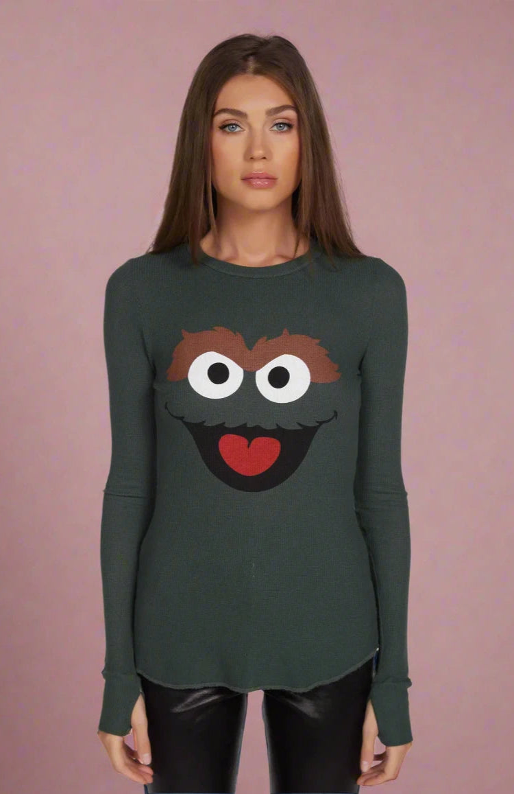 Lauren Moshi McKinley Oscar The Grouch Long Sleeved Tee T-Shirt by Lauren Moshi as seen on celebrities