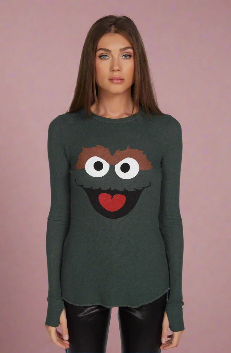 Lauren Moshi McKinley Oscar The Grouch Long Sleeved Tee T-Shirt by Lauren Moshi as seen on celebrities