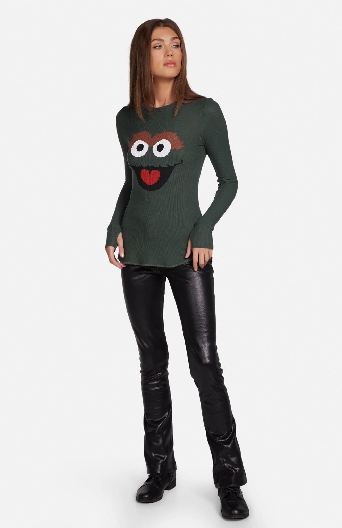 Lauren Moshi McKinley Oscar The Grouch Long Sleeved Tee T-Shirt by Lauren Moshi as seen on celebrities