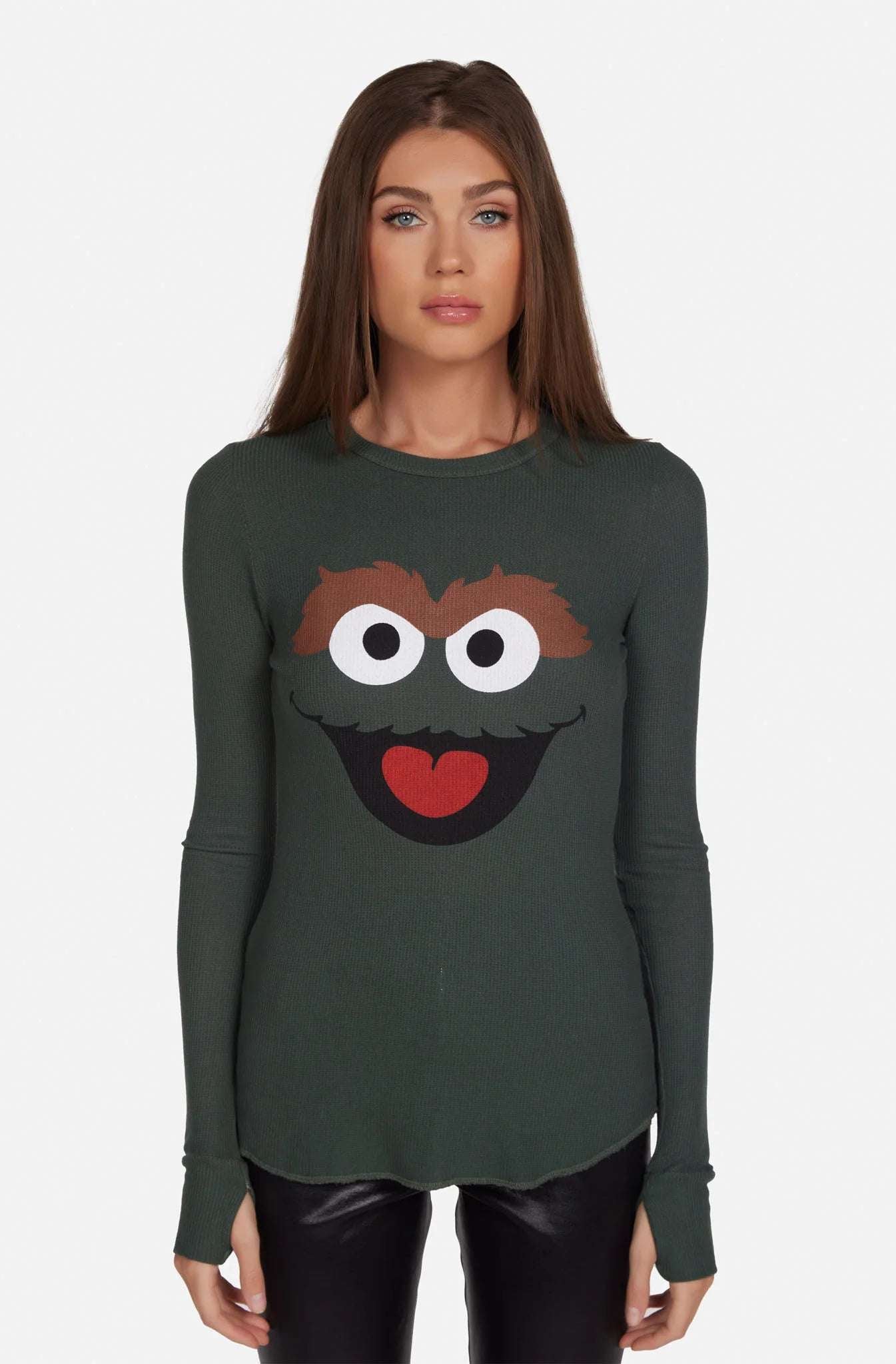 Lauren Moshi McKinley Oscar The Grouch Long Sleeved Tee T-Shirt by Lauren Moshi as seen on celebrities