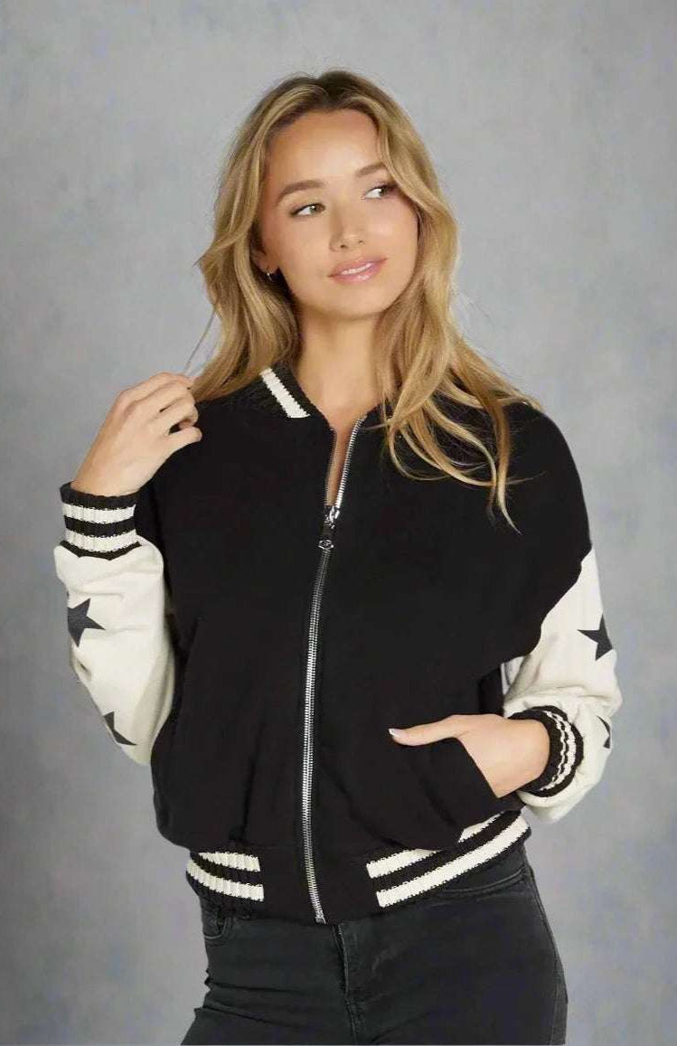 Lauren Moshi Taissa Stars Zip Jacket Zip Up Hoodie by Lauren Moshi as seen on celebrities