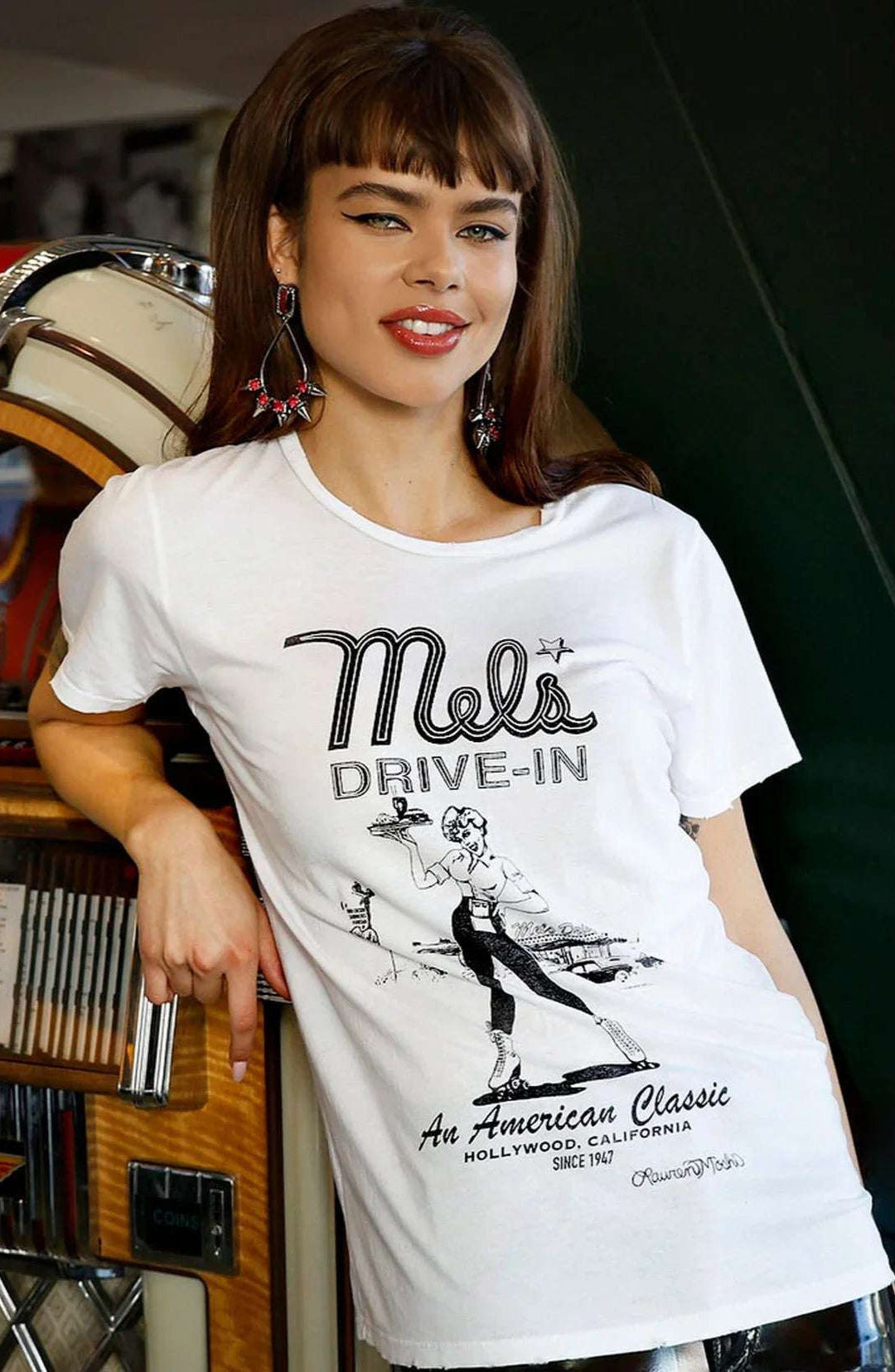 Lauren Moshi Wolf Mels Drive-In T-Shirt T-Shirt by Lauren Moshi as seen on celebrities